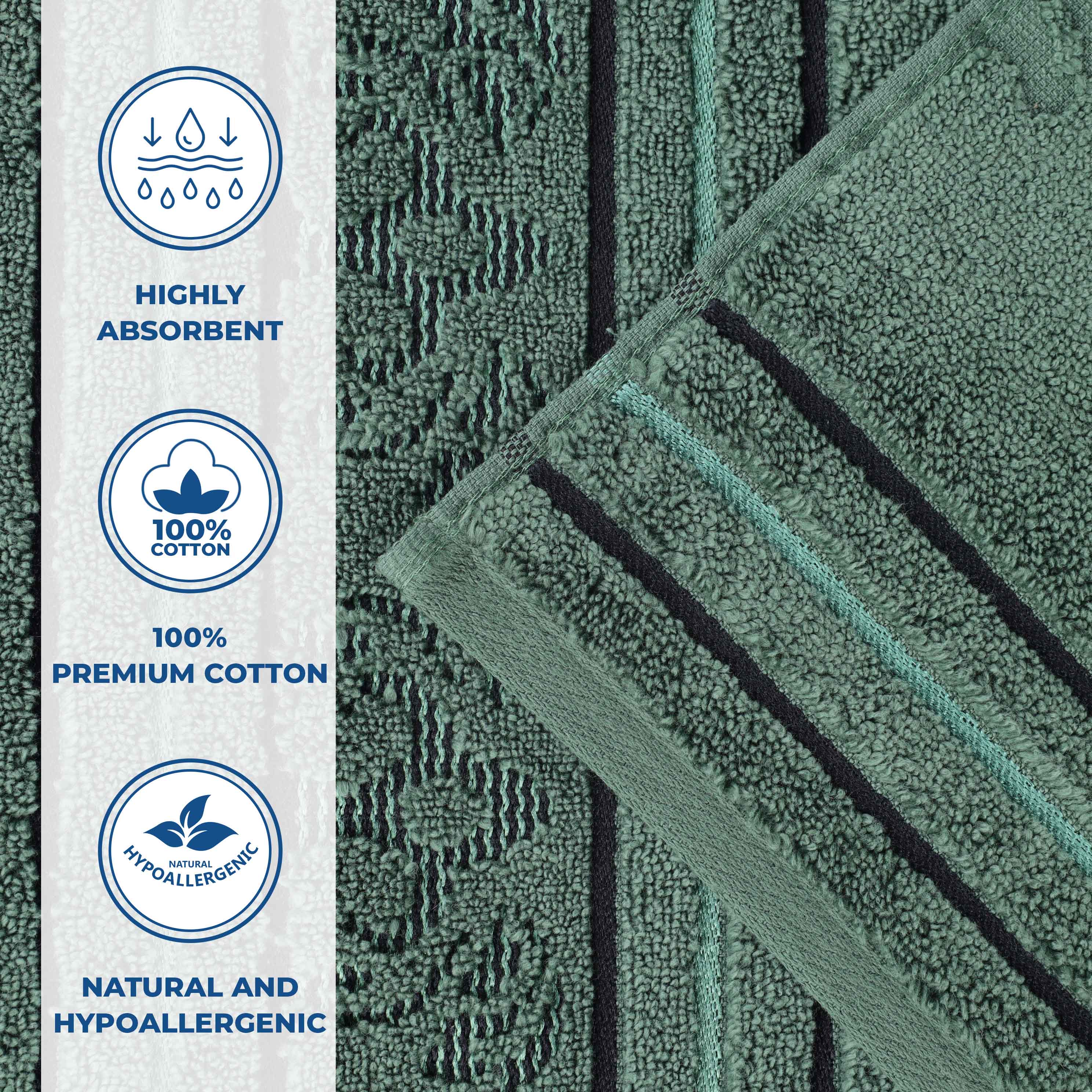 Sadie Zero Twist Cotton Solid and Jacquard Floral Face Towel Set of 12 - Omnigoodsstore