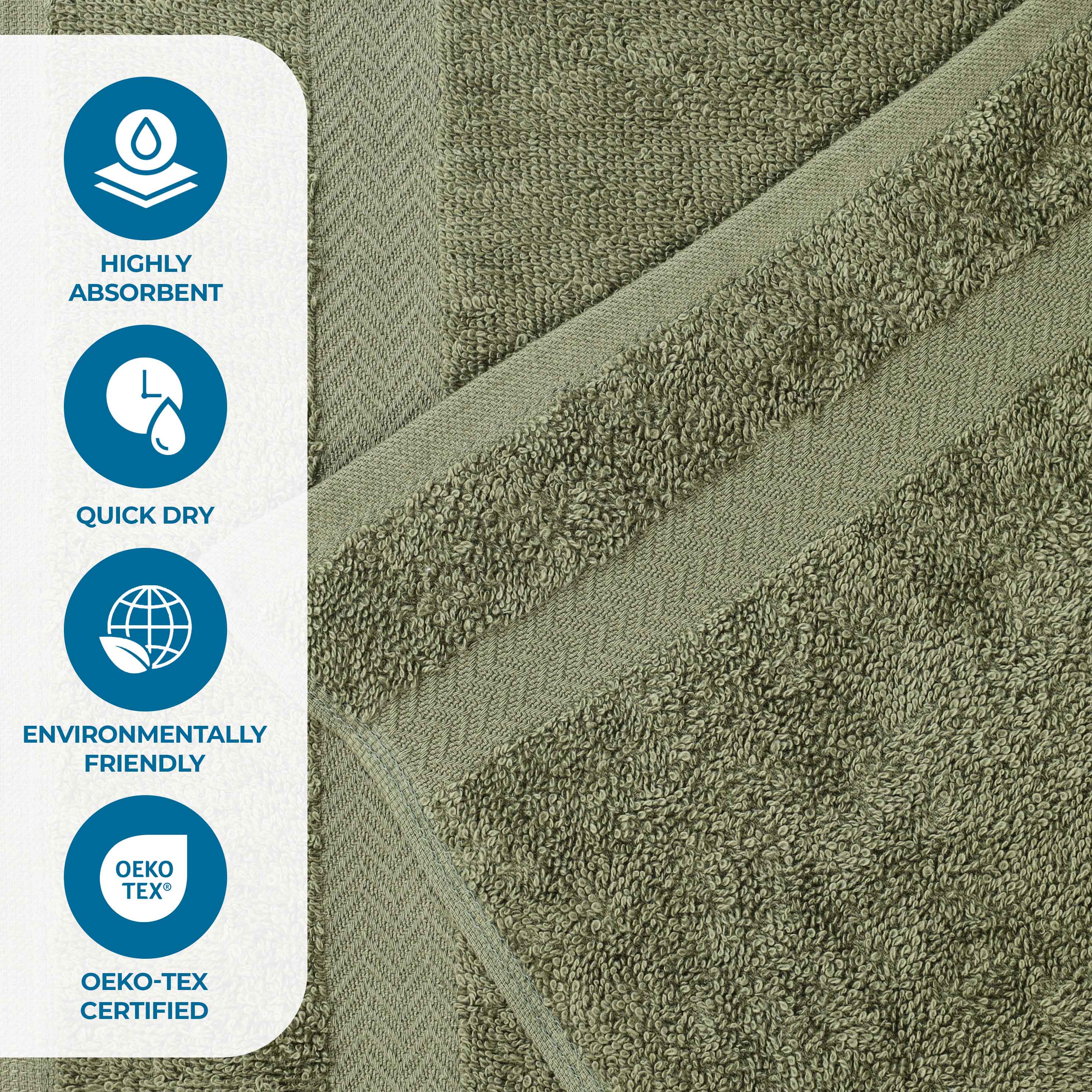 Franklin Cotton Eco Friendly 8 Piece Hand Towel Set - Omnigoodsstore