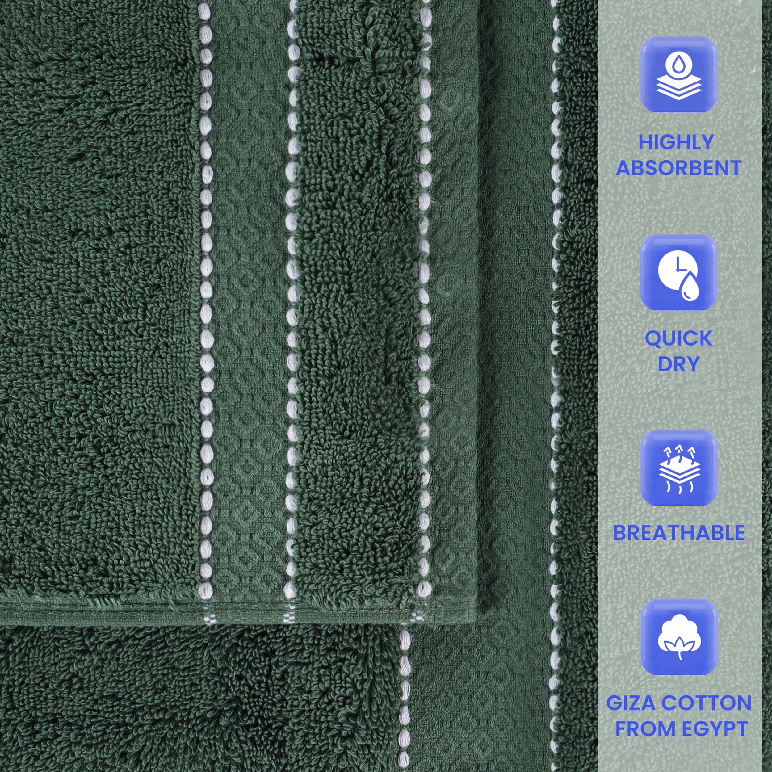 Niles Egypt Produced Giza Cotton Dobby Absorbent Bath Sheet Set of 2 - Omnigoodsstore