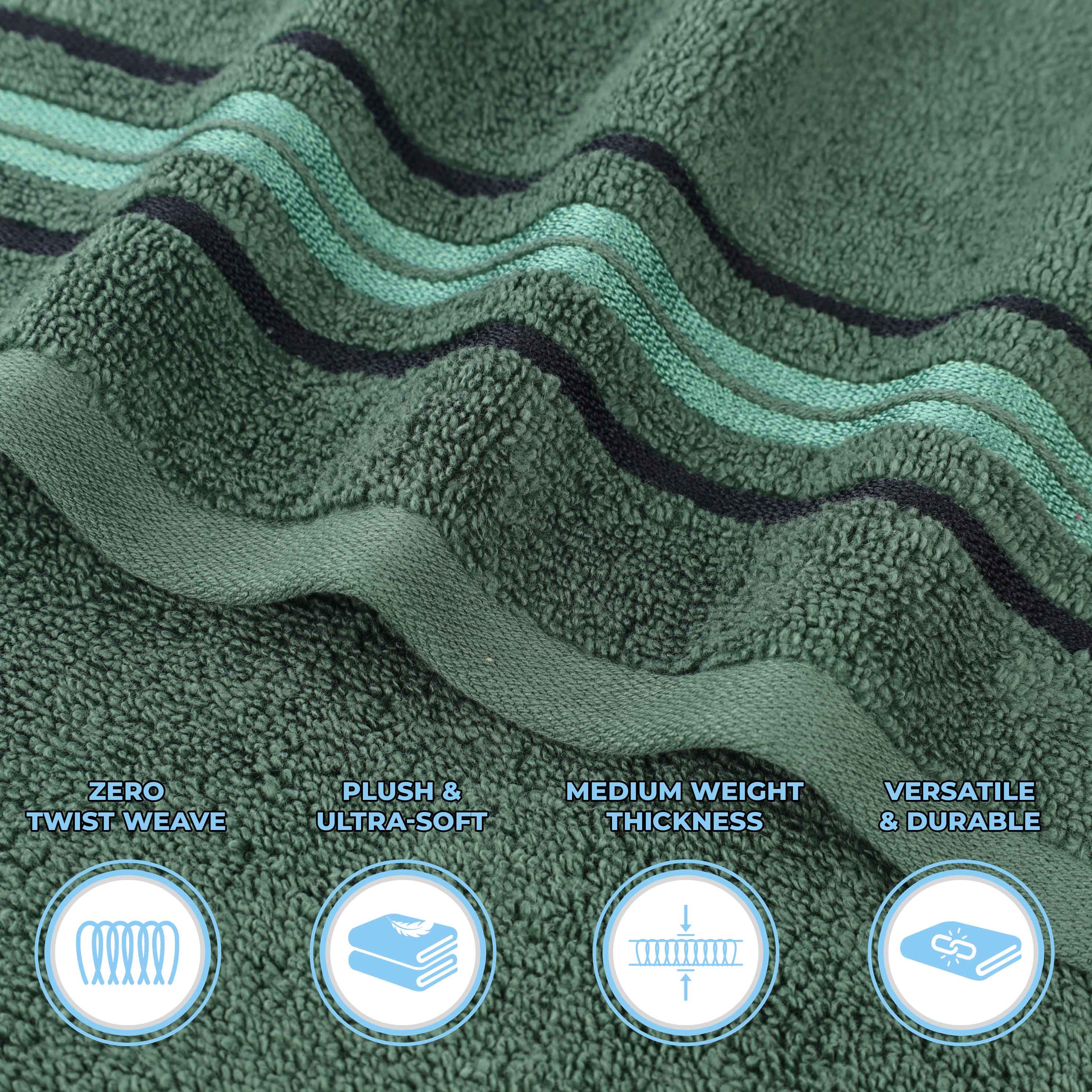 Sadie Zero Twist Cotton Solid and Jacquard Floral Hand Towel Set of 6 - Omnigoodsstore