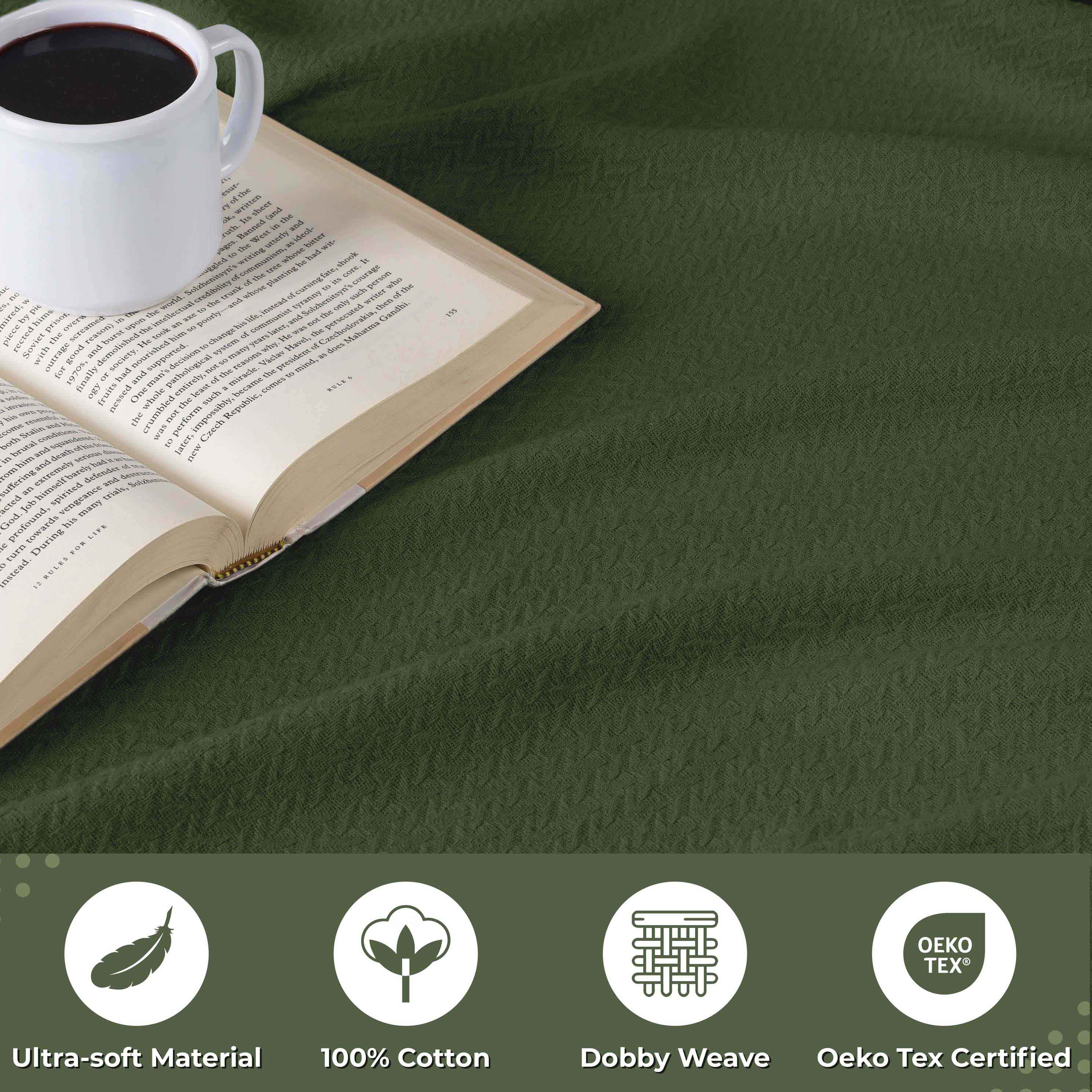 Nobel Cotton Textured Chevron Lightweight Woven Blanket - Omnigoodsstore