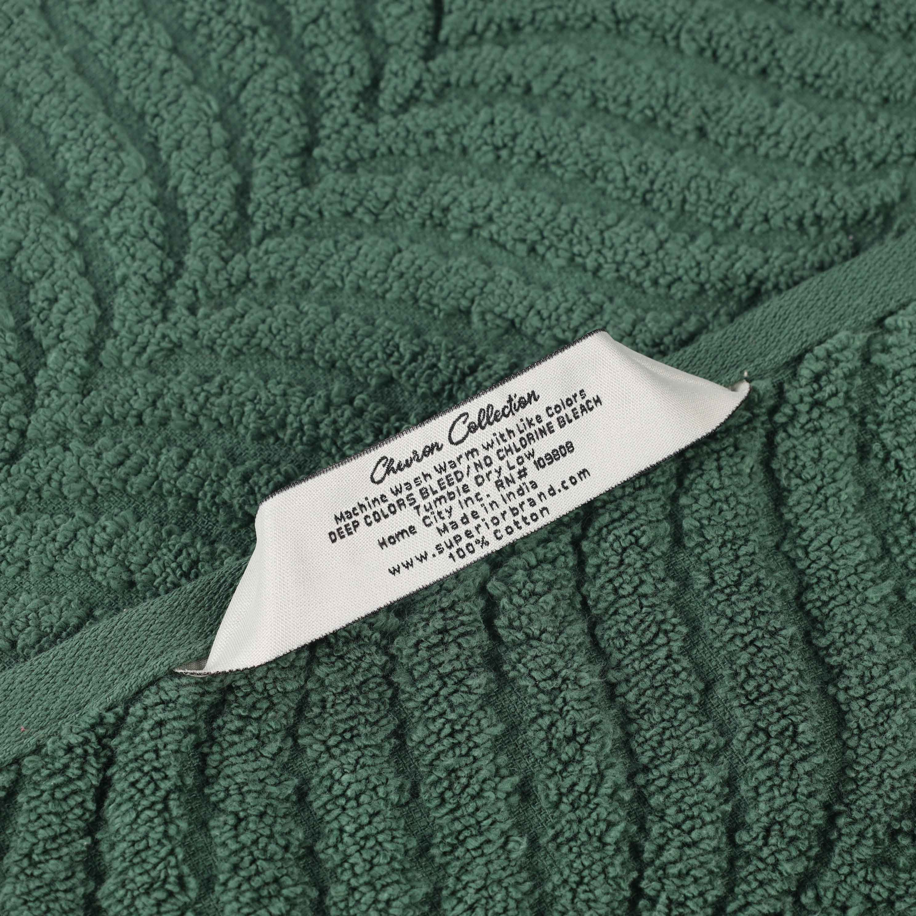 Zero Twist Cotton Solid & Jacquard Elegant Chevron Bath Towel Set of 4 - Omnigoodsstore