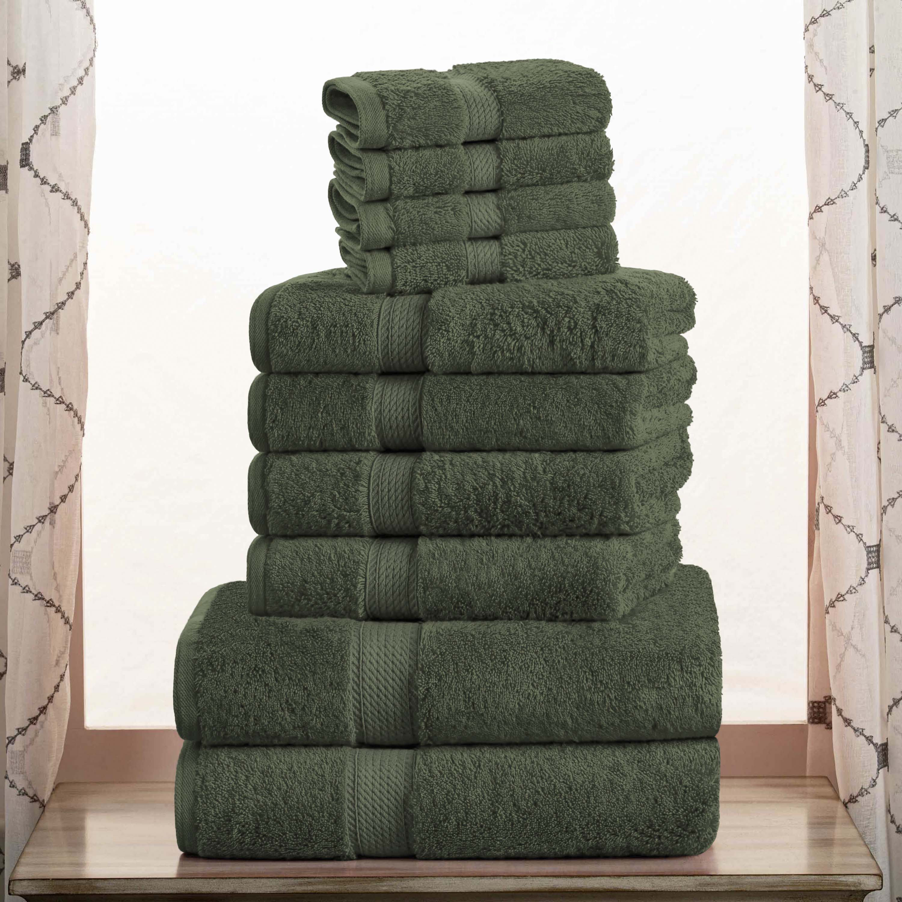 Egyptian Cotton Plush Heavyweight Absorbent Luxury 10 Piece Towel Set - Omnigoodsstore