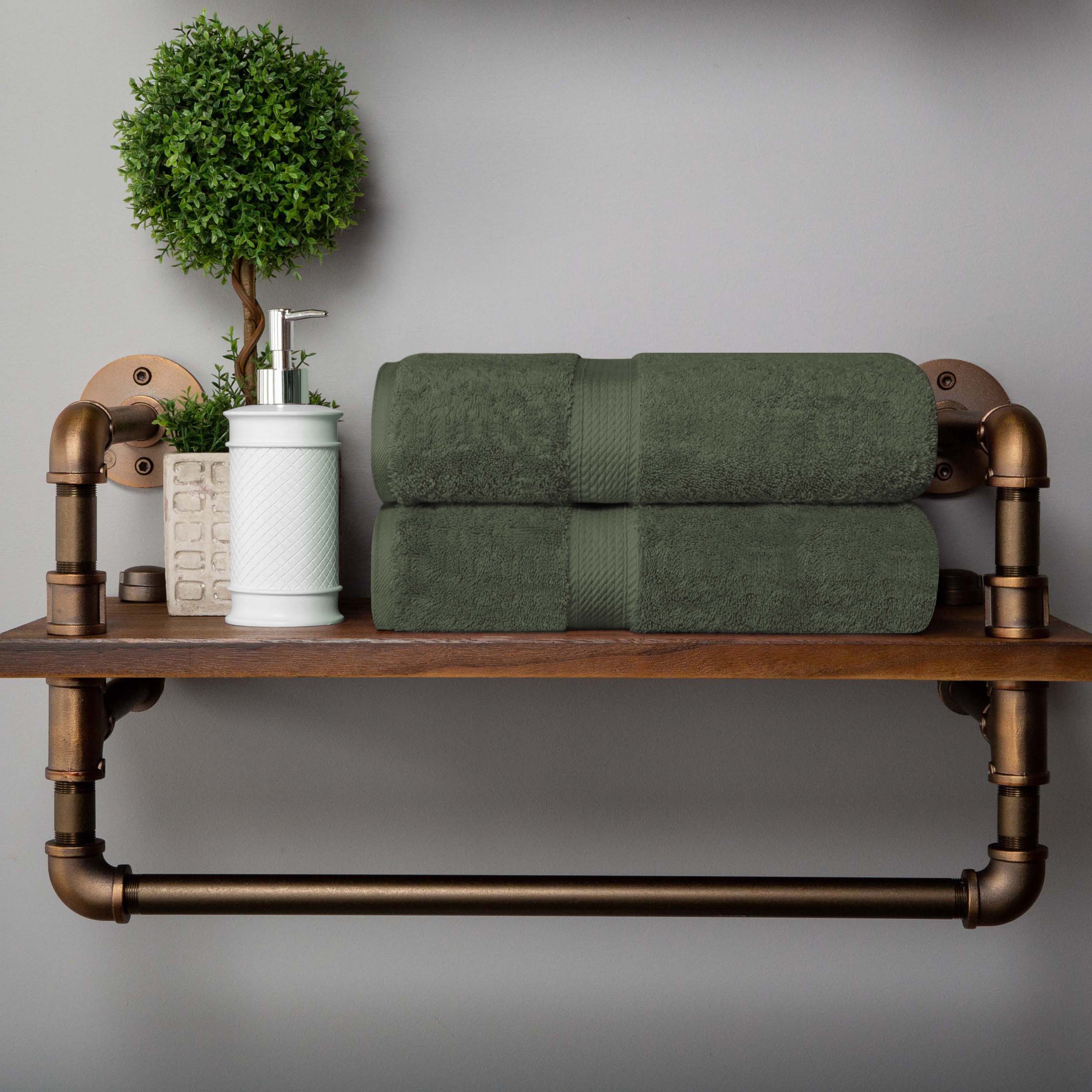 Egyptian Cotton Pile Plush Heavyweight Soft 2 Piece Bath Towel Set - Omnigoodsstore