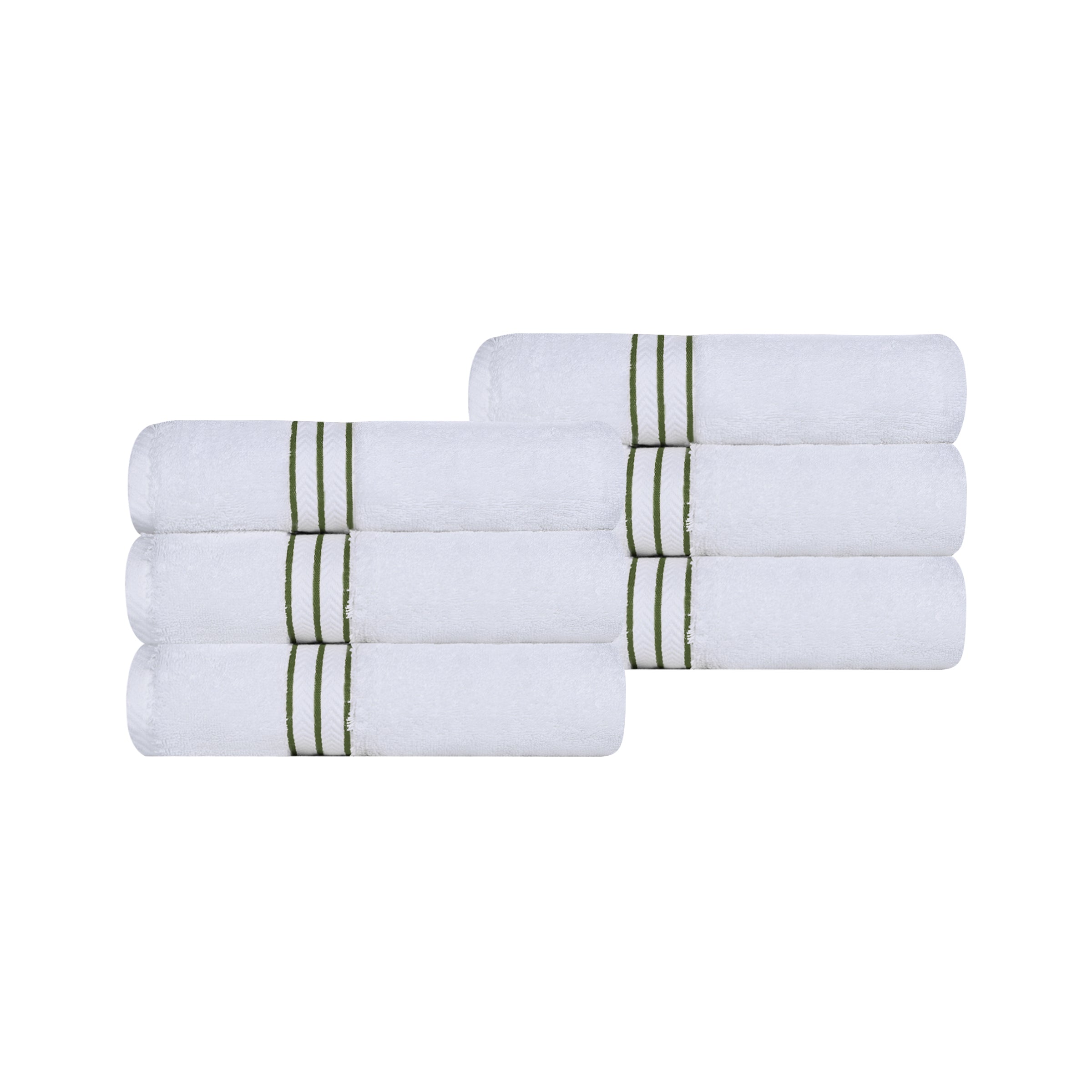 Turkish Cotton Ultra-Plush Solid 6 Piece Highly Absorbent Hand Towel Set - Omnigoodsstore