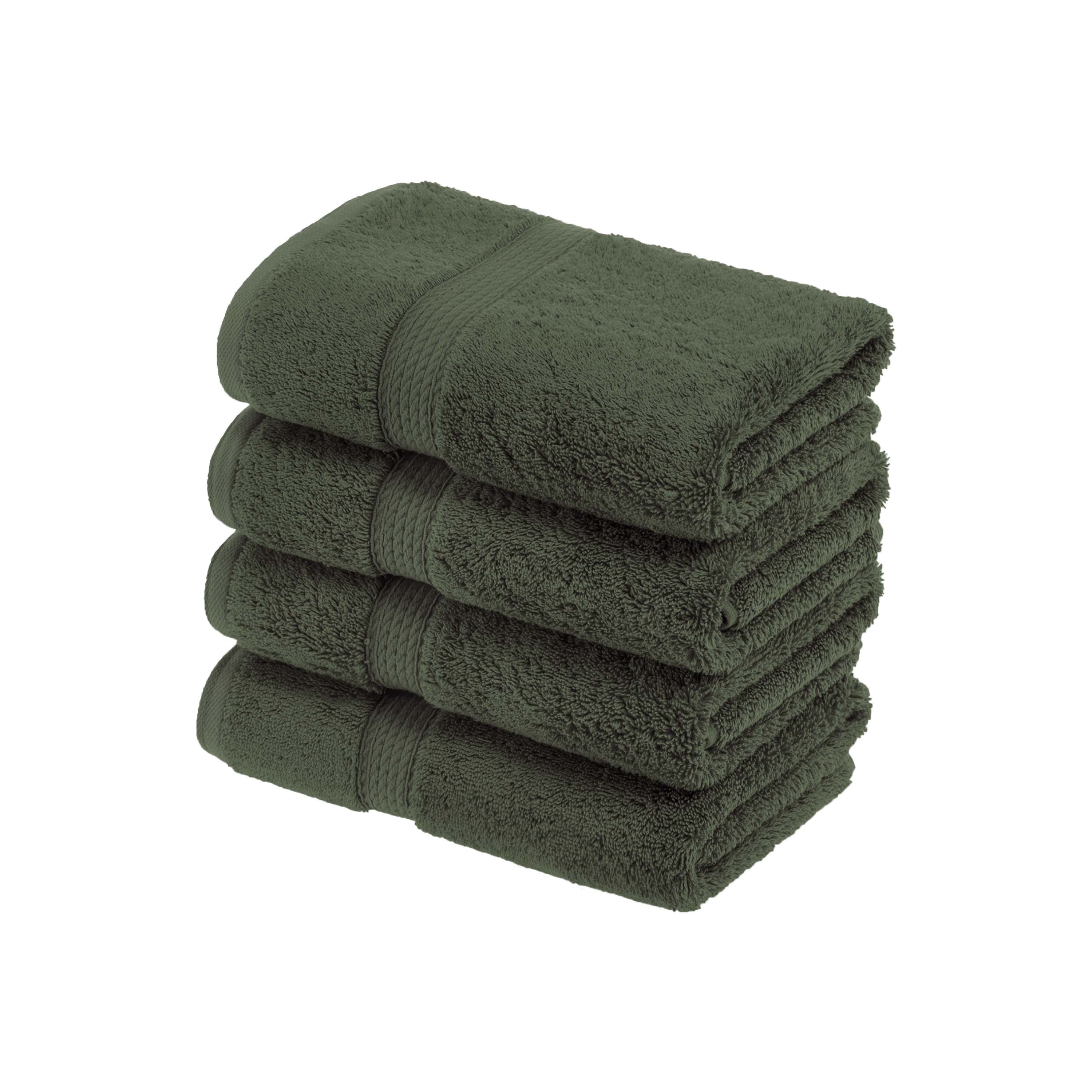Egyptian Cotton Pile Plush Heavyweight Luxury Soft Hand Towel Set of 4 - Omnigoodsstore