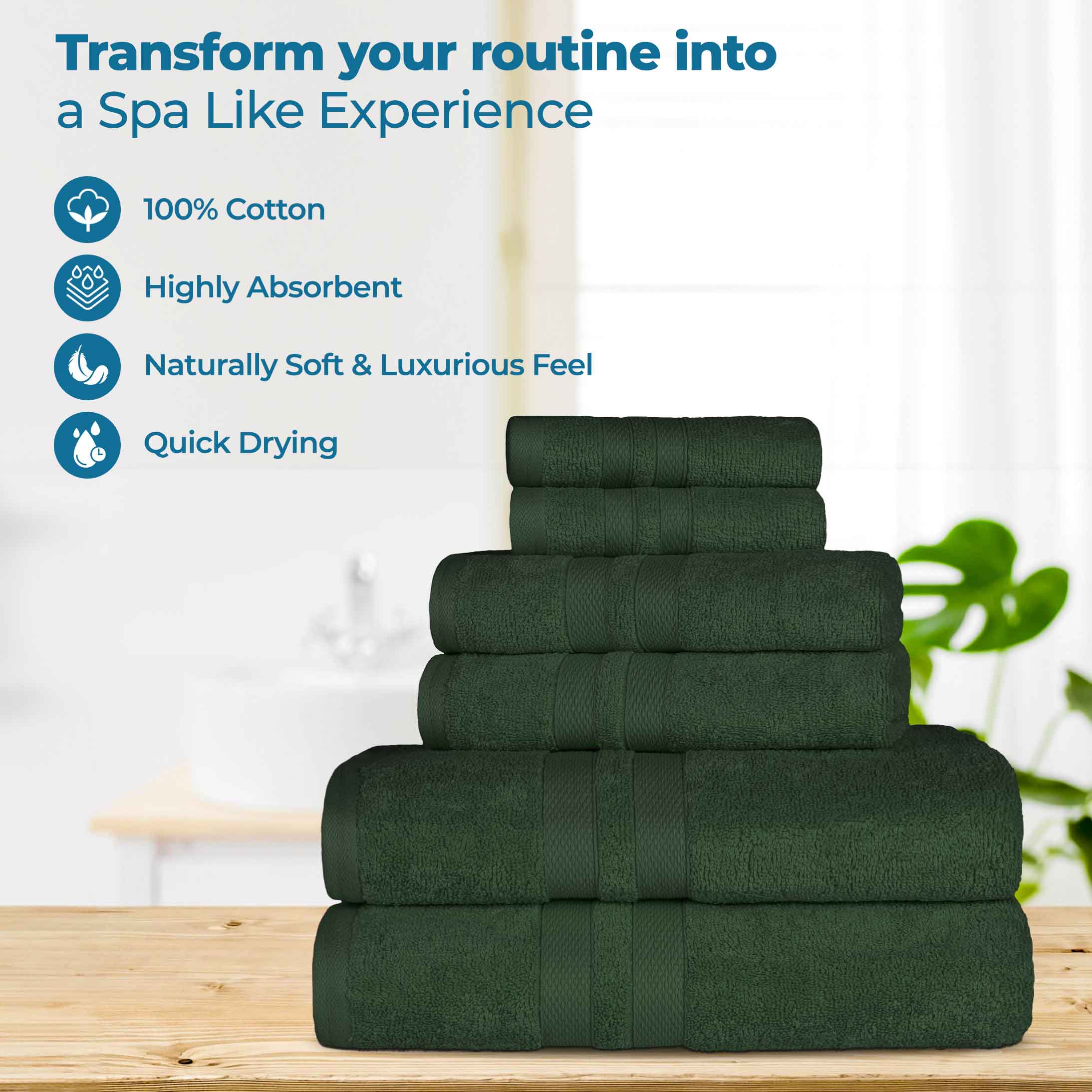 Cotton Ultra Soft 6 Piece Solid Towel Set - Omnigoodsstore