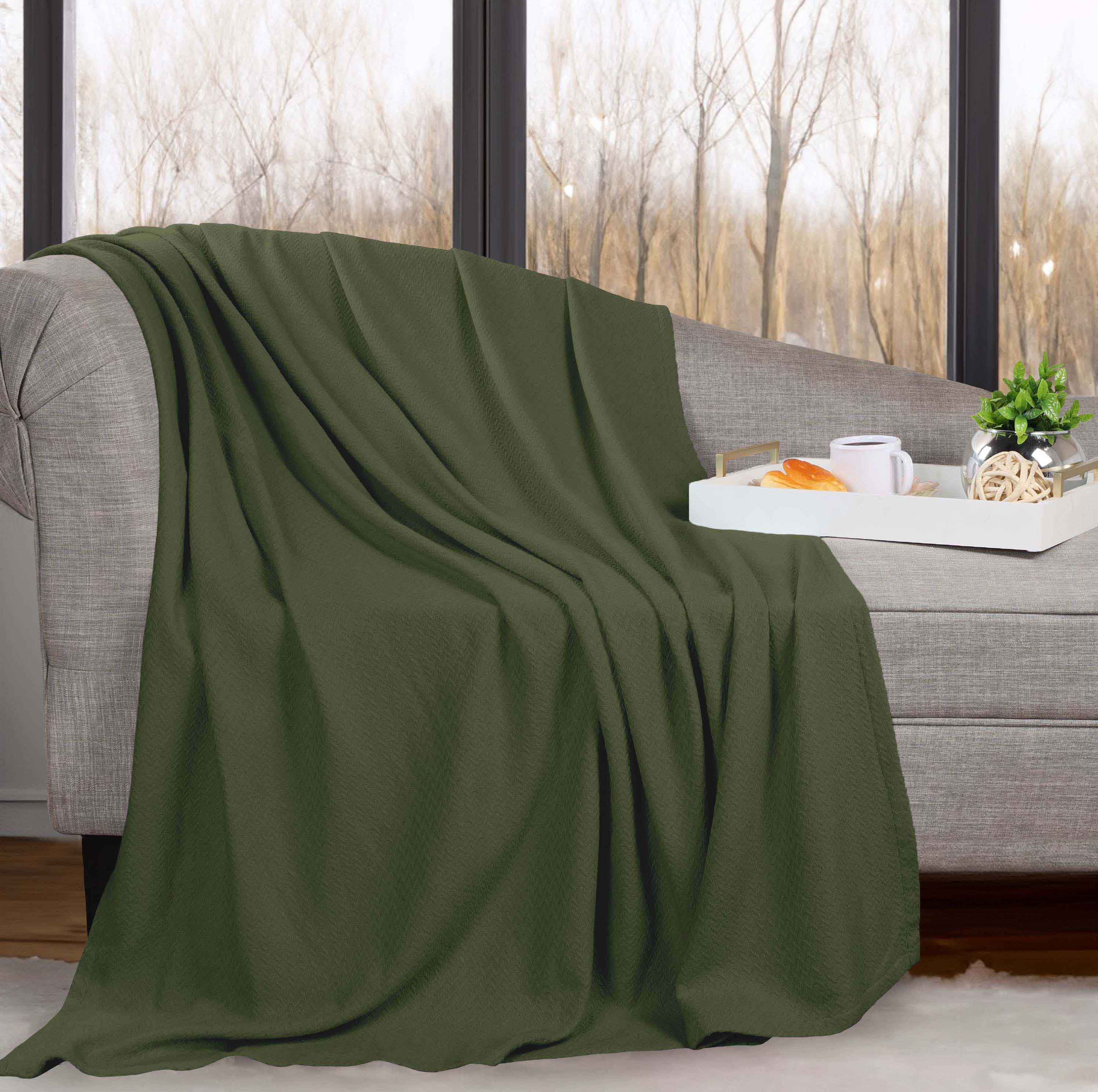 Nobel Cotton Textured Chevron Lightweight Woven Blanket - Omnigoodsstore