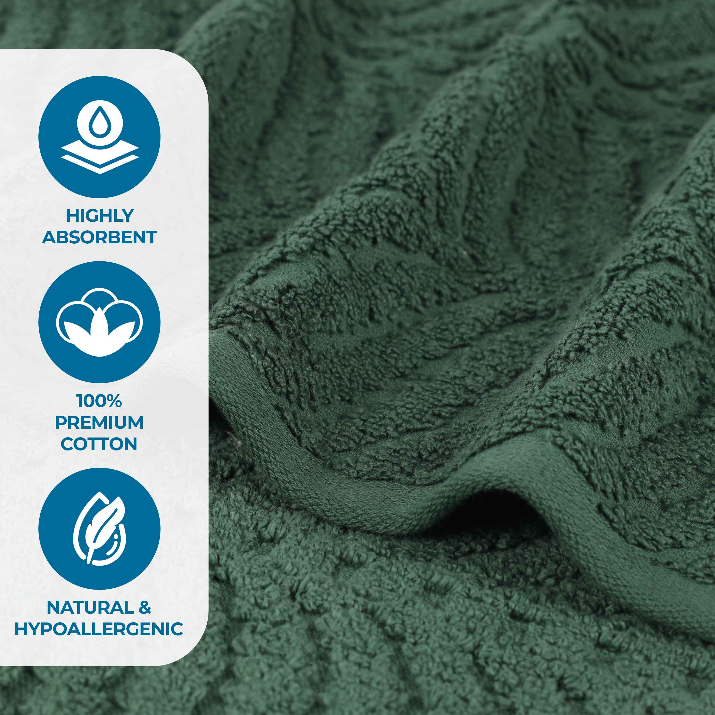 Zero Twist Cotton Solid & Jacquard Elegant Chevron Bath Towel Set of 4 - Omnigoodsstore