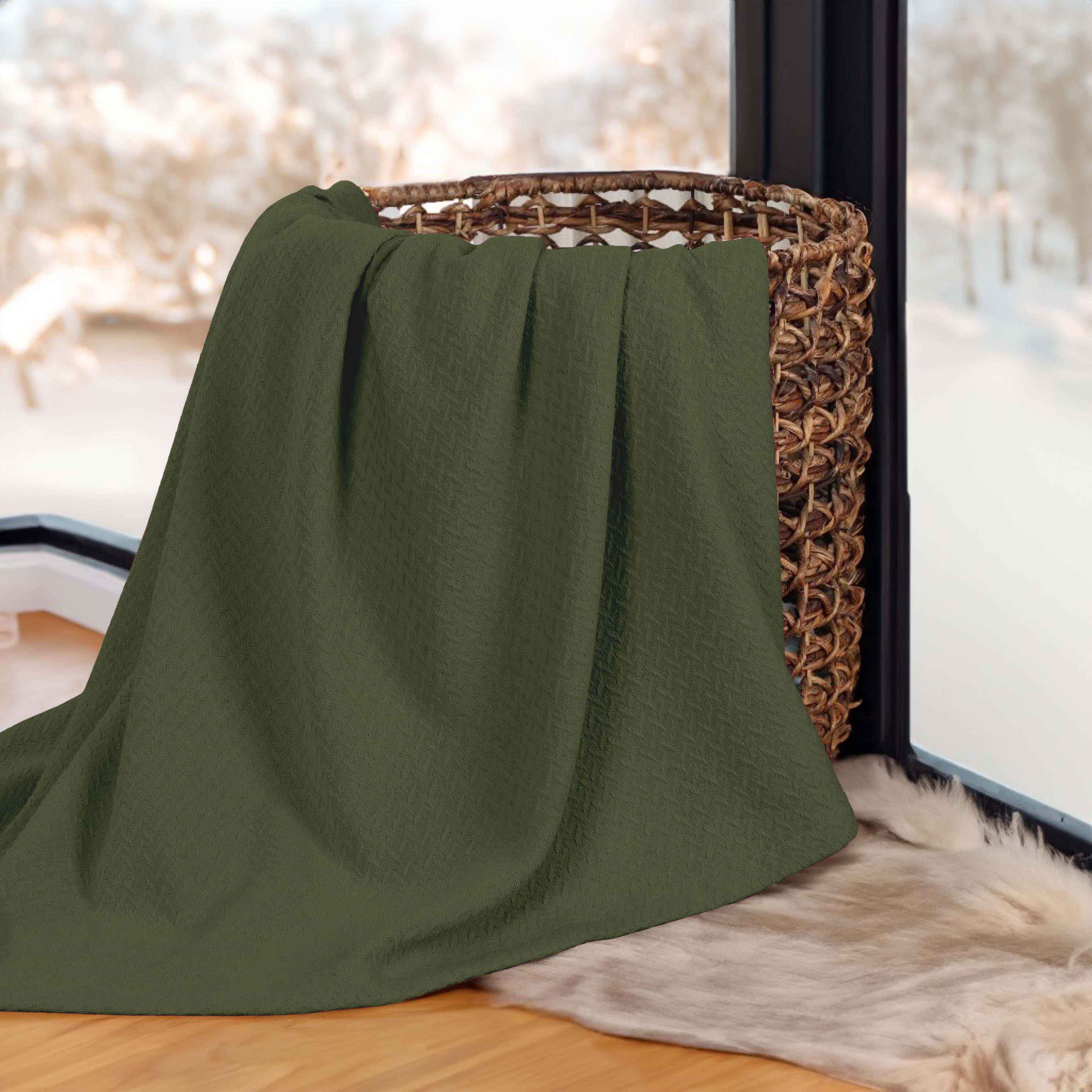 Nobel Cotton Textured Chevron Lightweight Woven Blanket - Omnigoodsstore