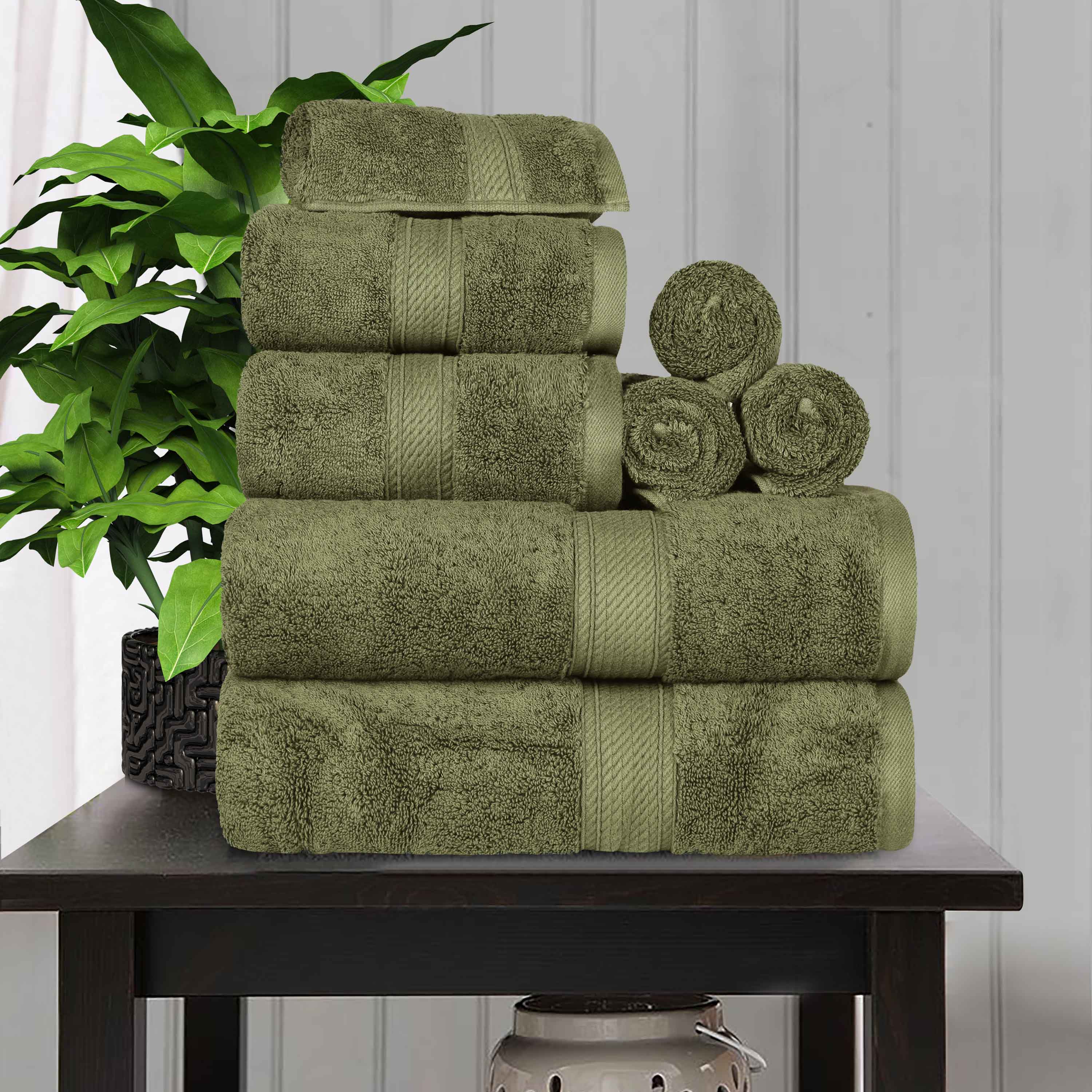 Egyptian Cotton Pile Plush Heavyweight Luxury Soft 8-Piece Towel Set - Omnigoodsstore