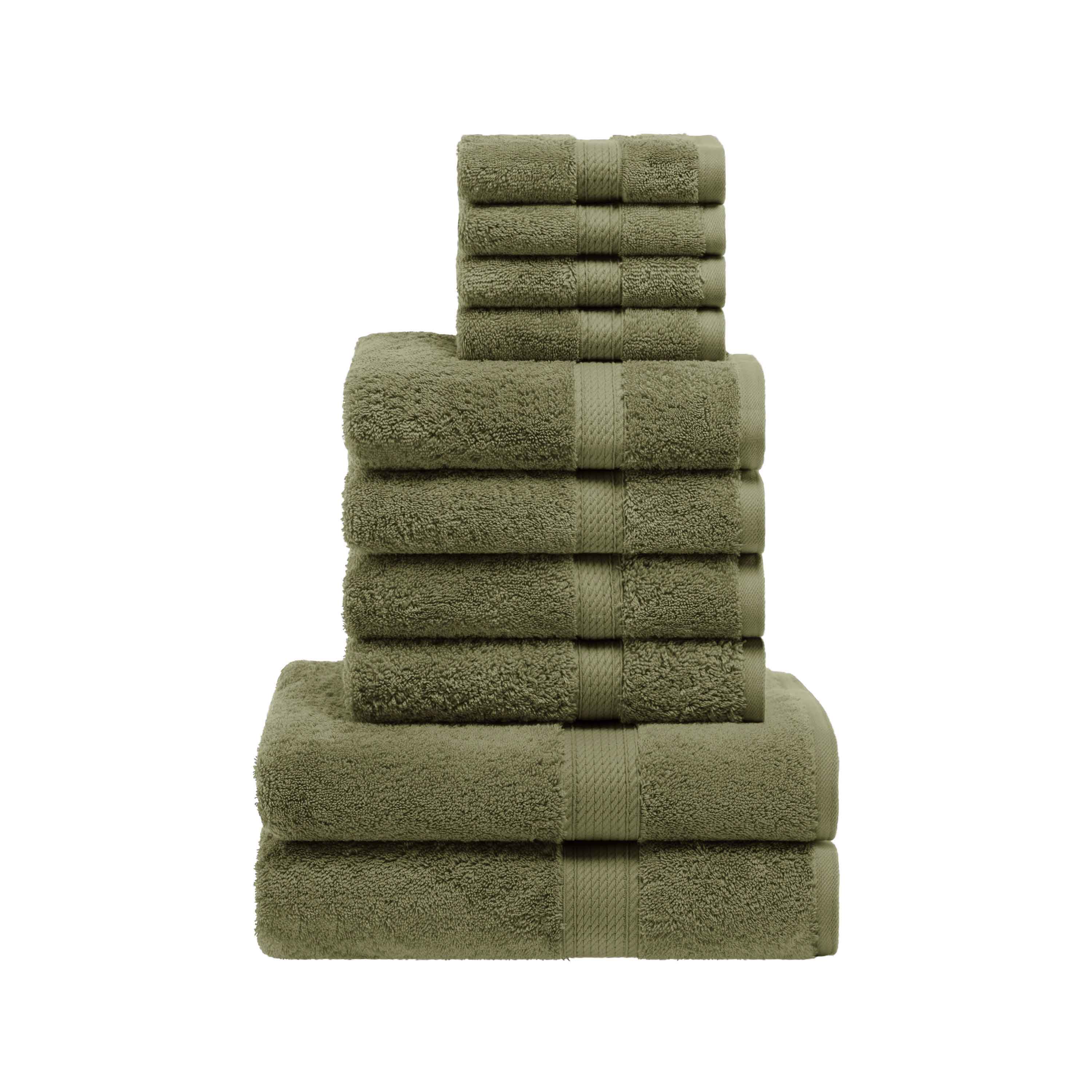 Egyptian Cotton Pile Plush Heavyweight Luxury Soft 10-Piece Towel Set - Omnigoodsstore