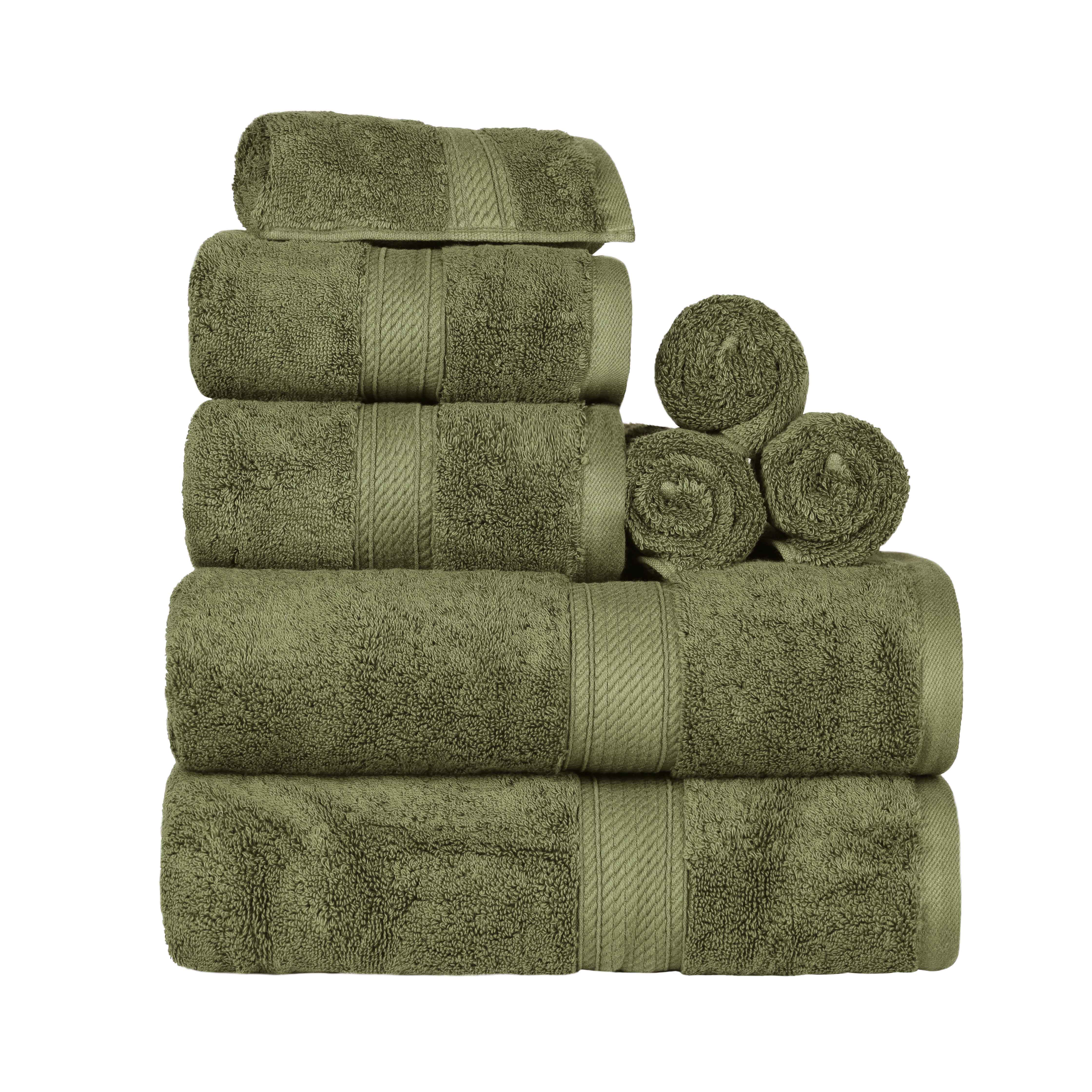 Egyptian Cotton Pile Plush Heavyweight Luxury Soft 8-Piece Towel Set - Omnigoodsstore