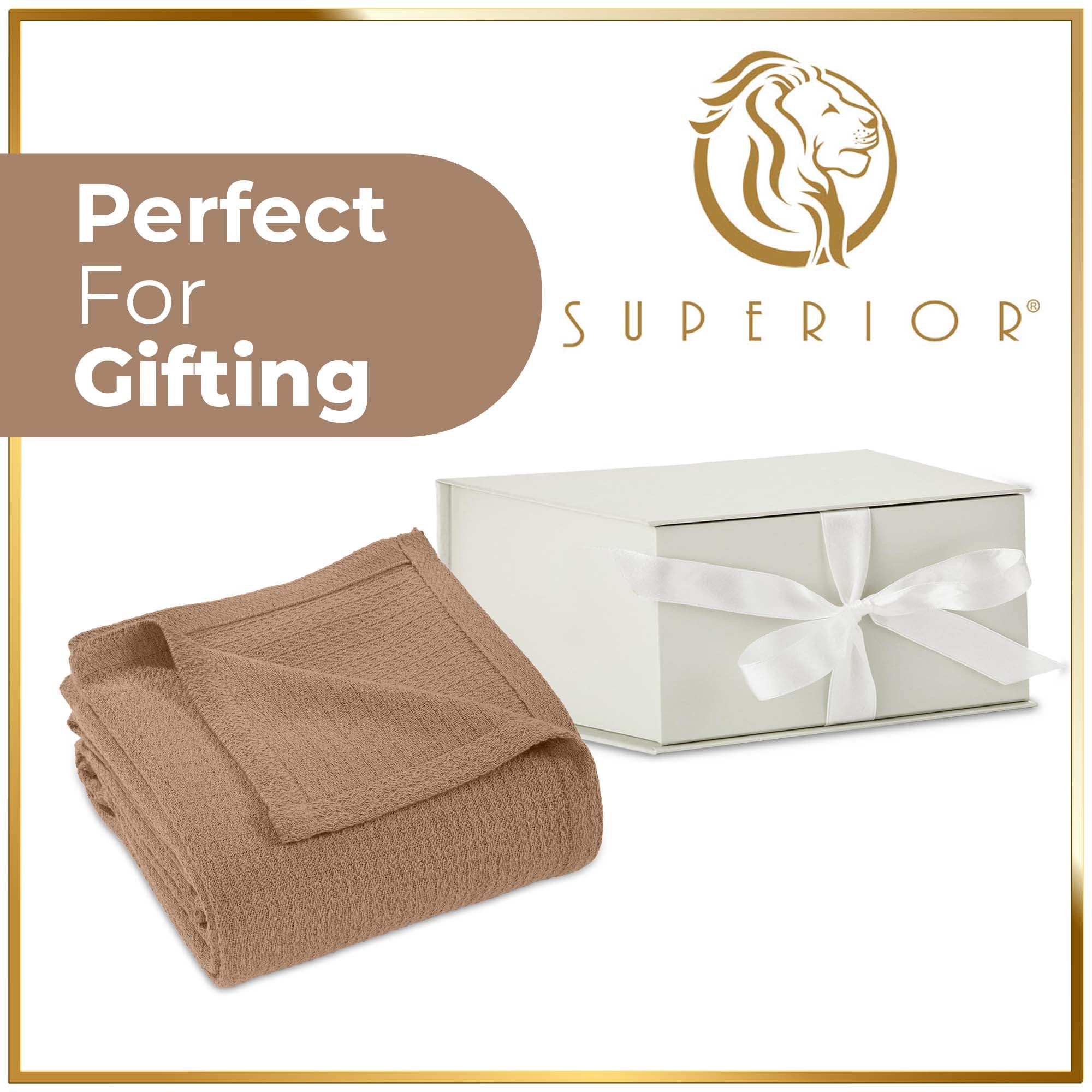 Textured Cotton Weave Solid Waffle Blanket or Throw - Omnigoodsstore