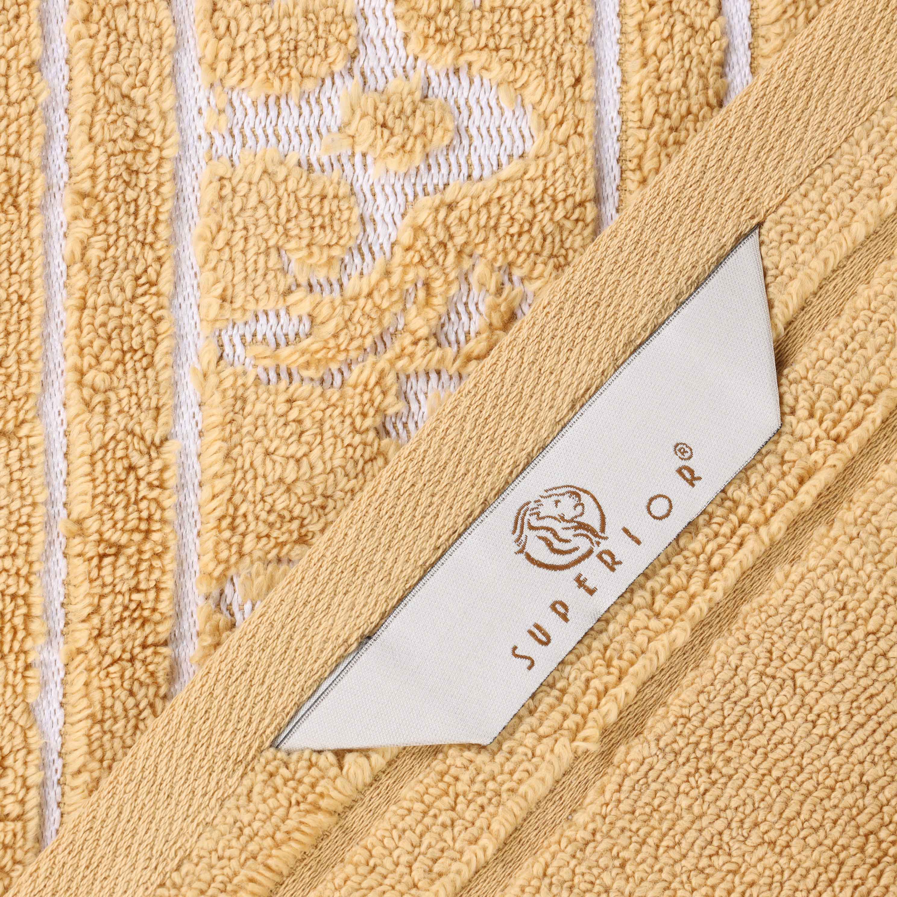 Sadie Zero Twist Cotton Solid and Jacquard Floral Face Towel Set of 12 - Omnigoodsstore