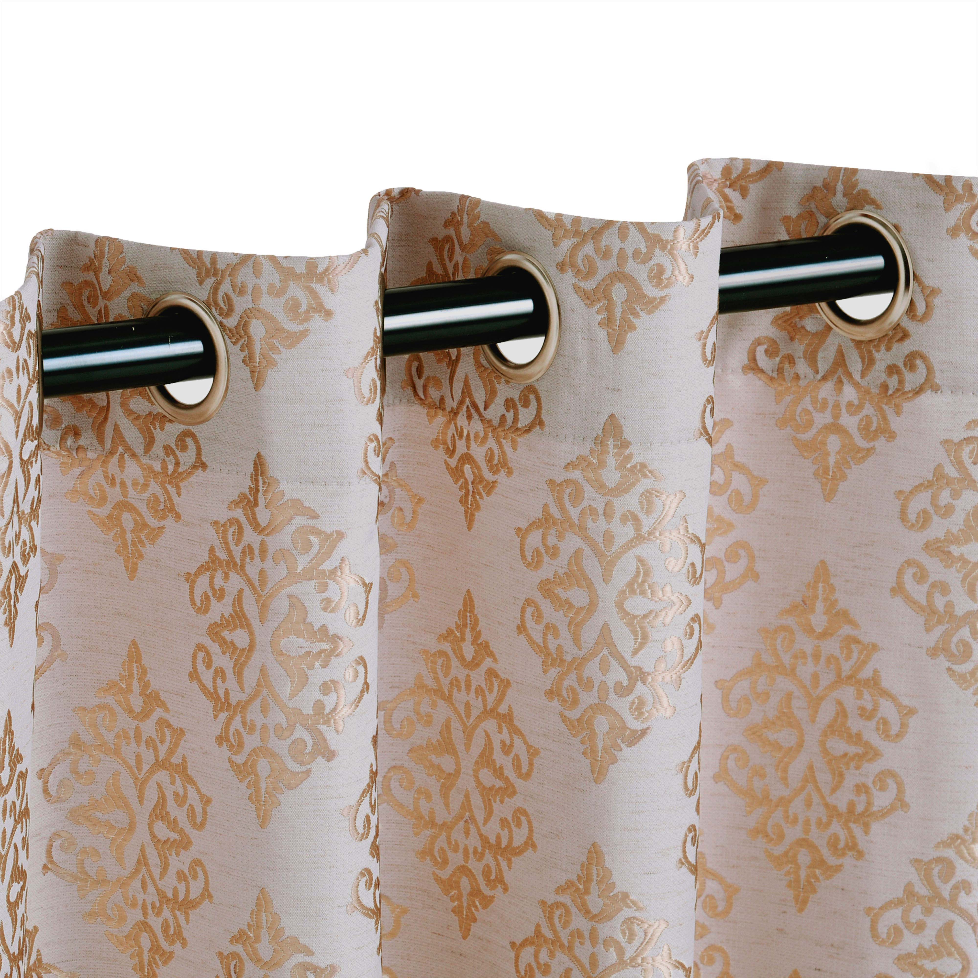 Venetian Damask Jacquard Curtain Panels, Set of 2 - Omnigoodsstore
