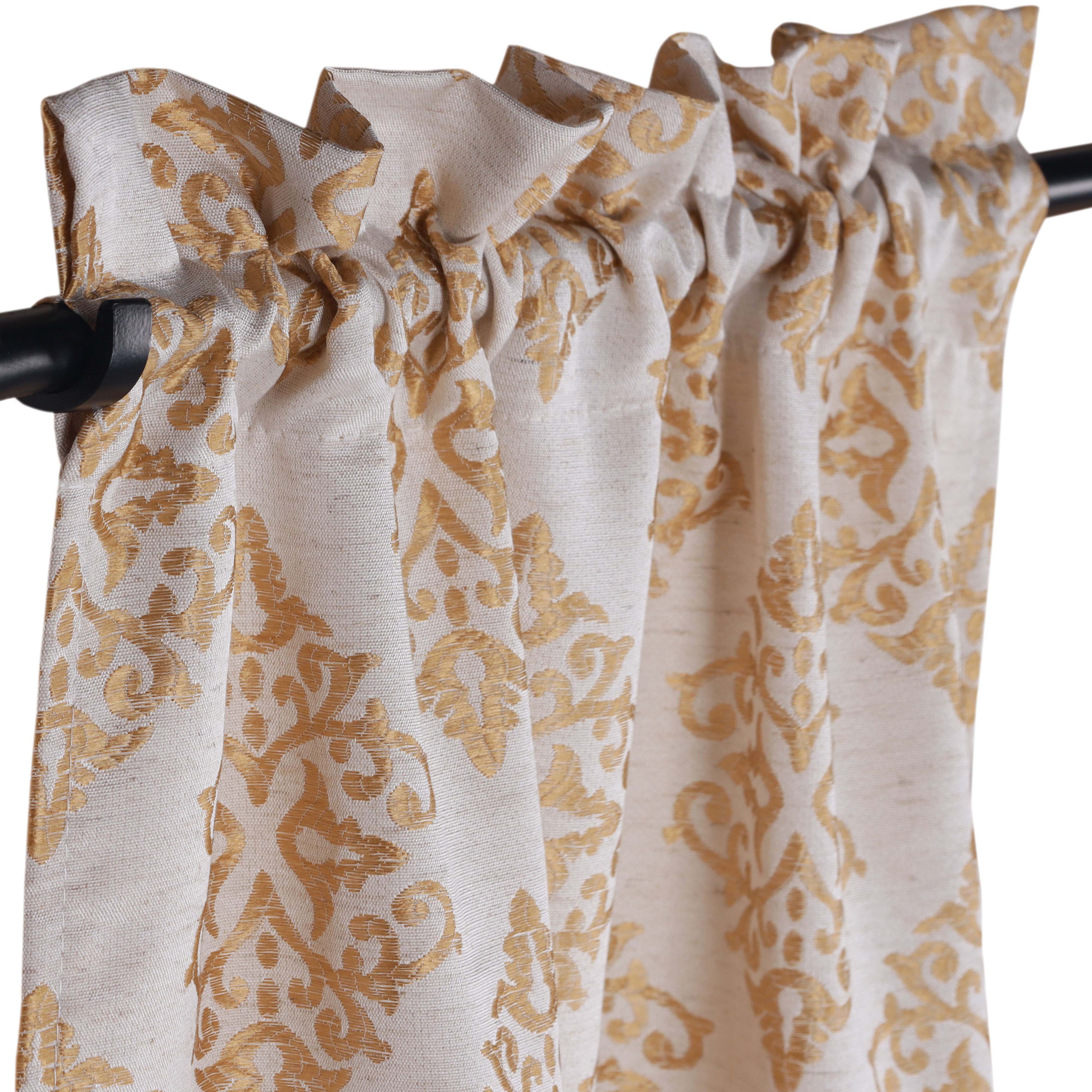 Venetian Damask Jacquard Curtain Panels, Set of 2 - Omnigoodsstore