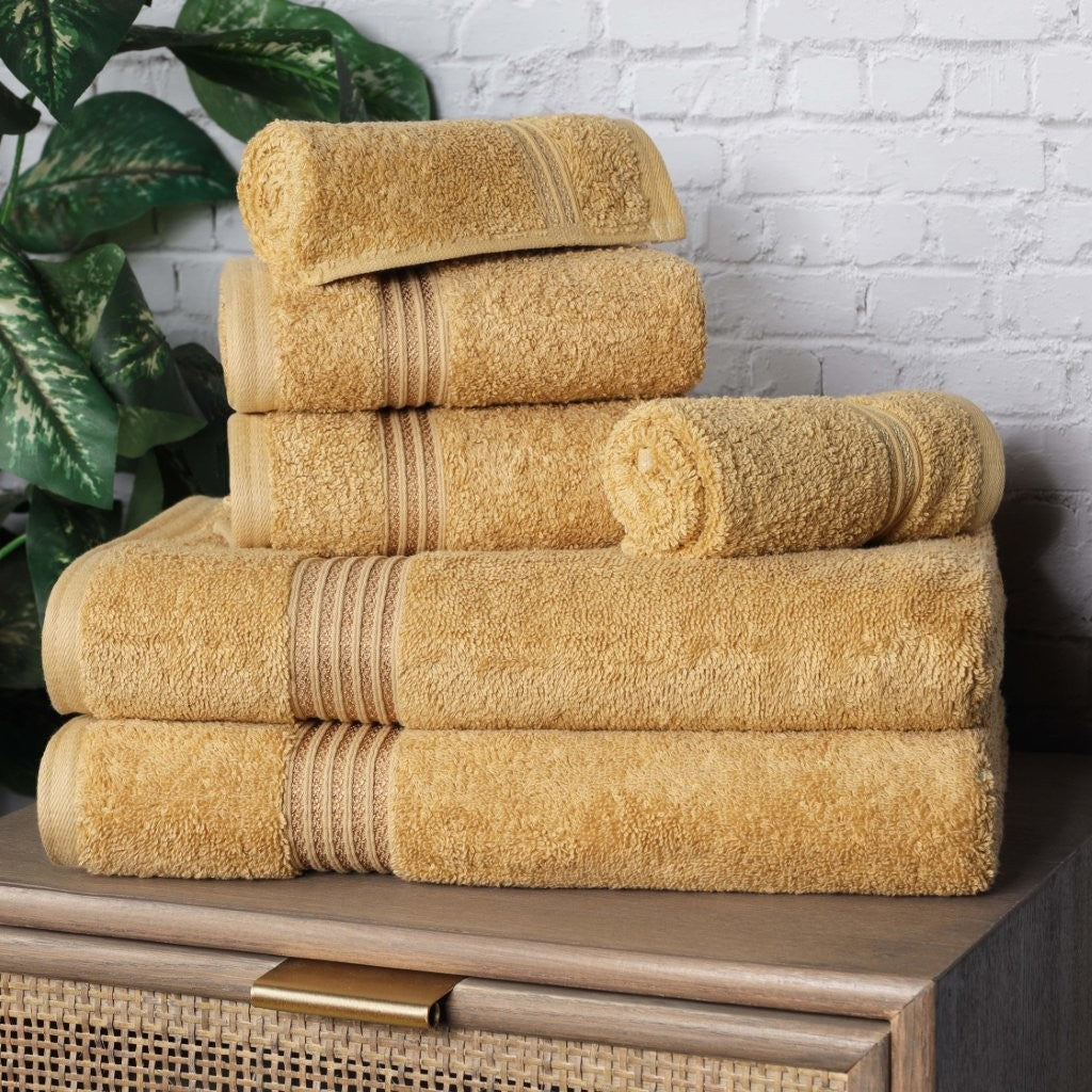 Egyptian Cotton Highly Absorbent Solid 6-Piece Ultra Soft Towel Set - Omnigoodsstore