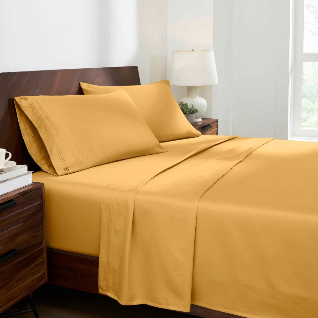 1000 Thread Count Egyptian Cotton Bed Sheet Set Olympic Queen - Omnigoodsstore