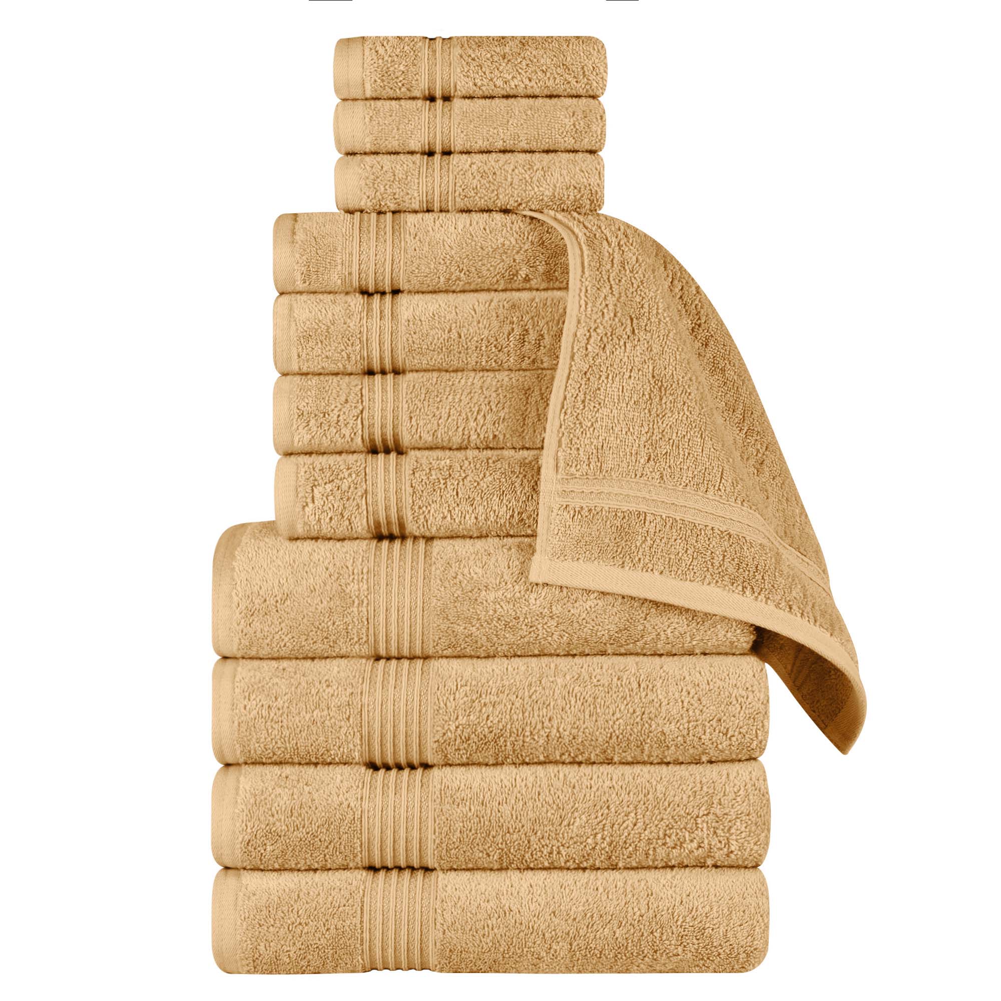 Egyptian Cotton Highly Absorbent Solid 12-Piece Ultra Soft Towel Set - Omnigoodsstore