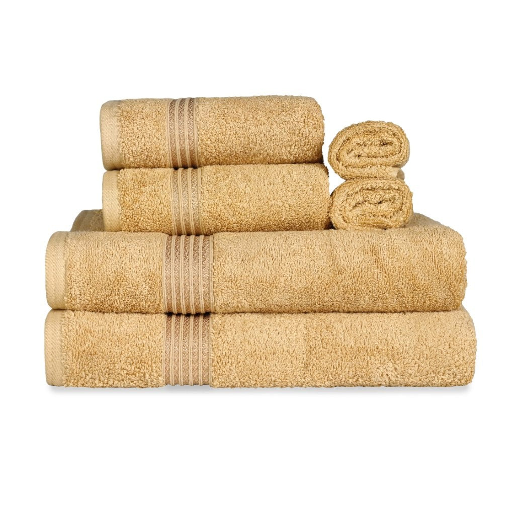 Egyptian Cotton Highly Absorbent Solid 6-Piece Ultra Soft Towel Set - Omnigoodsstore