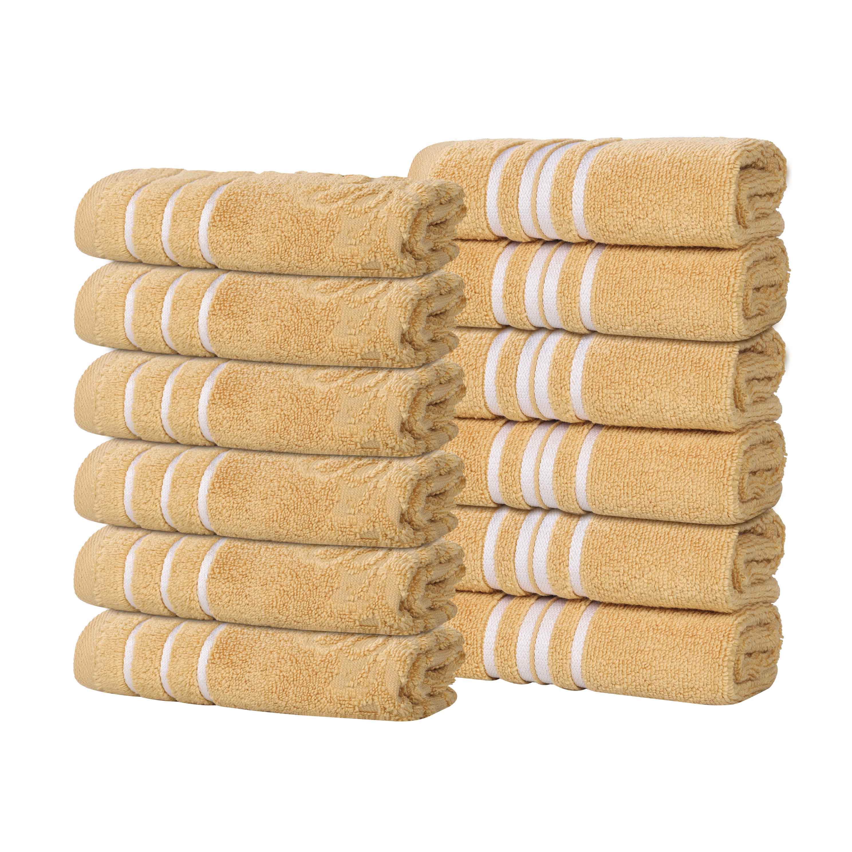 Sadie Zero Twist Cotton Solid and Jacquard Floral Face Towel Set of 12 - Omnigoodsstore