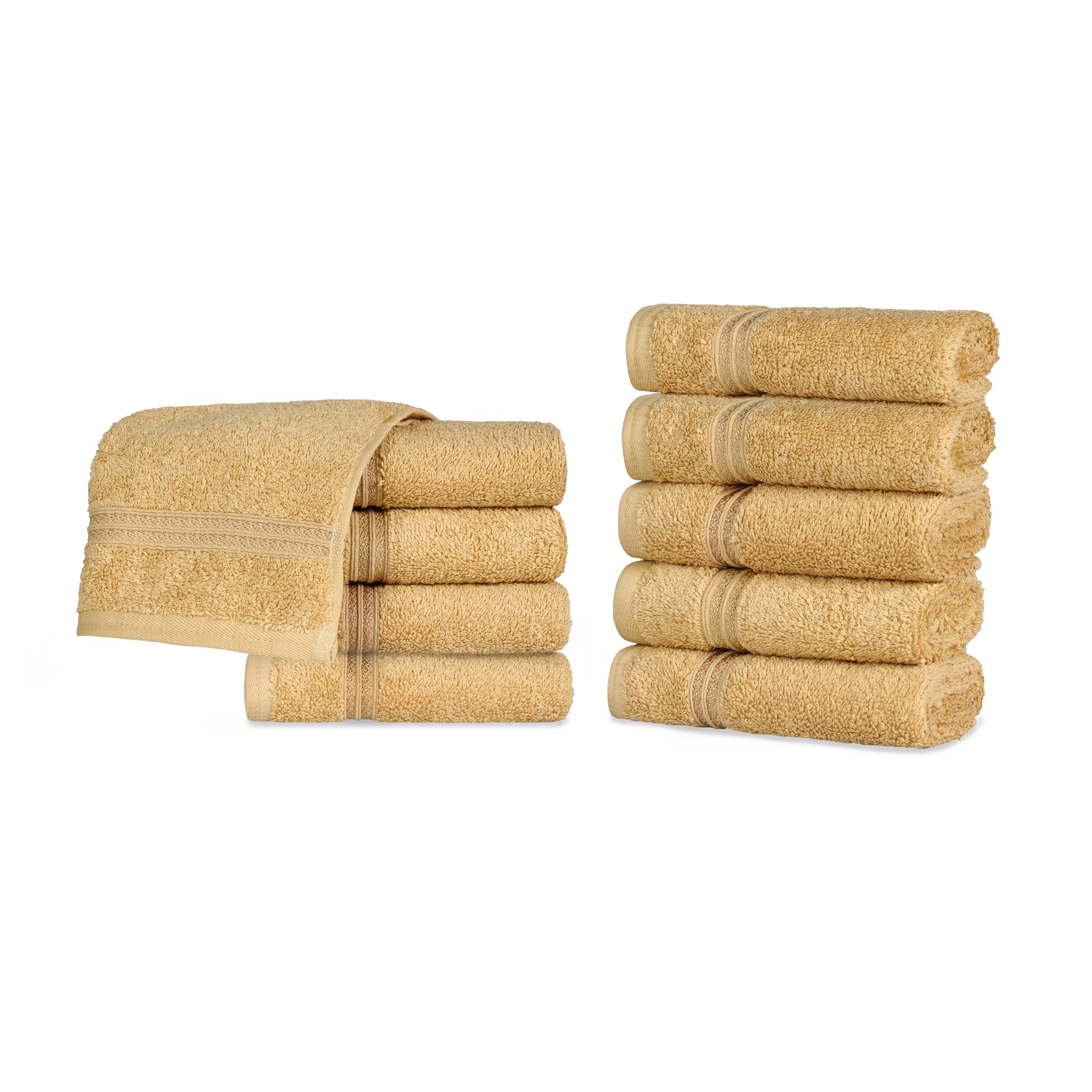 Egyptian Cotton Solid Face Towel Set of 10 - Omnigoodsstore