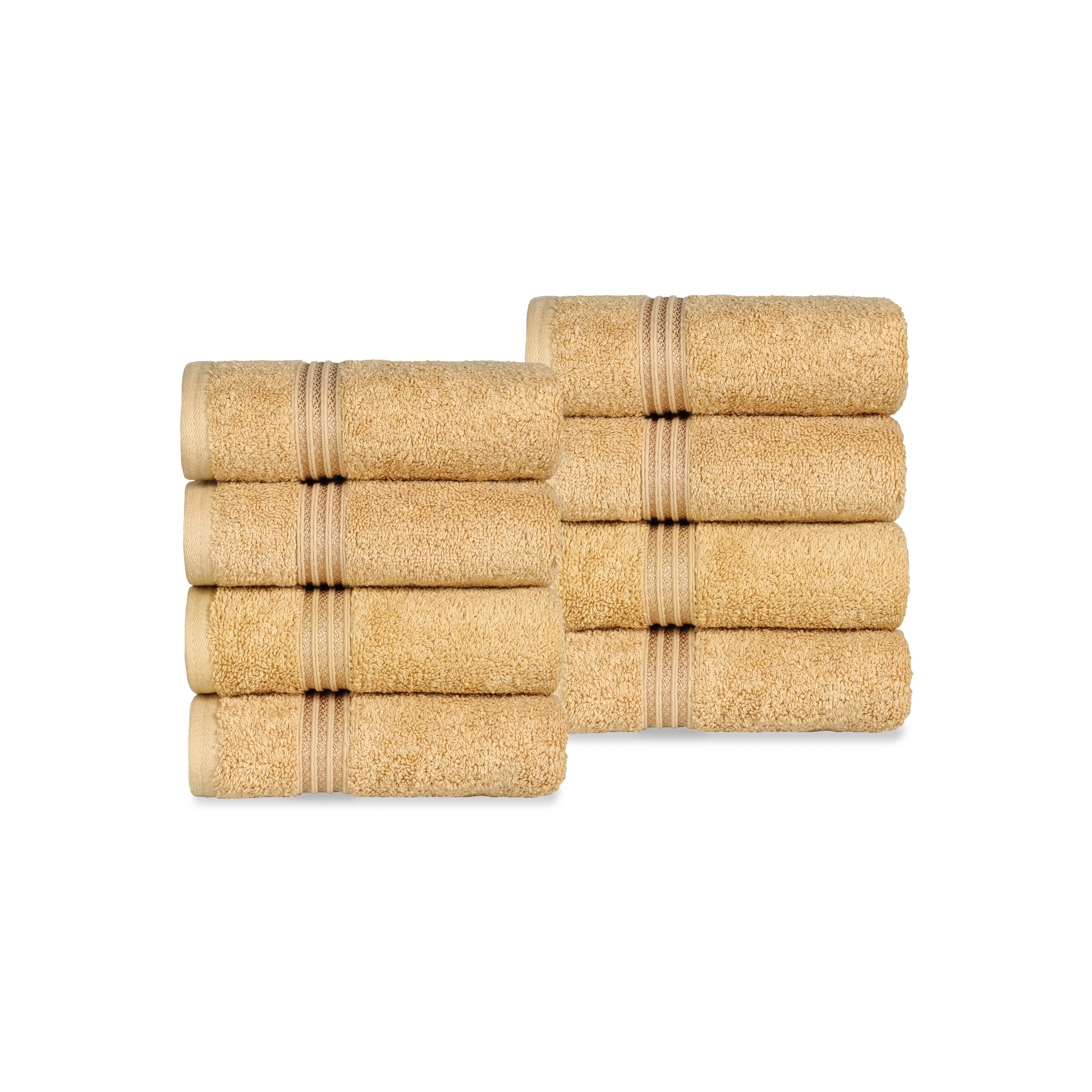 Egyptian Cotton Highly Absorbent Solid Ultra Soft Hand Towel Set of 8 - Omnigoodsstore