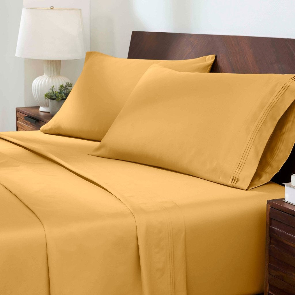 1000 Thread Count Egyptian Cotton Bed Sheet Set Olympic Queen - Omnigoodsstore