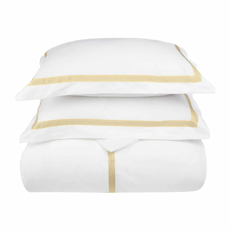 Miller Cotton Embroidered Solid 3 Piece Duvet Cover Set - Omnigoodsstore