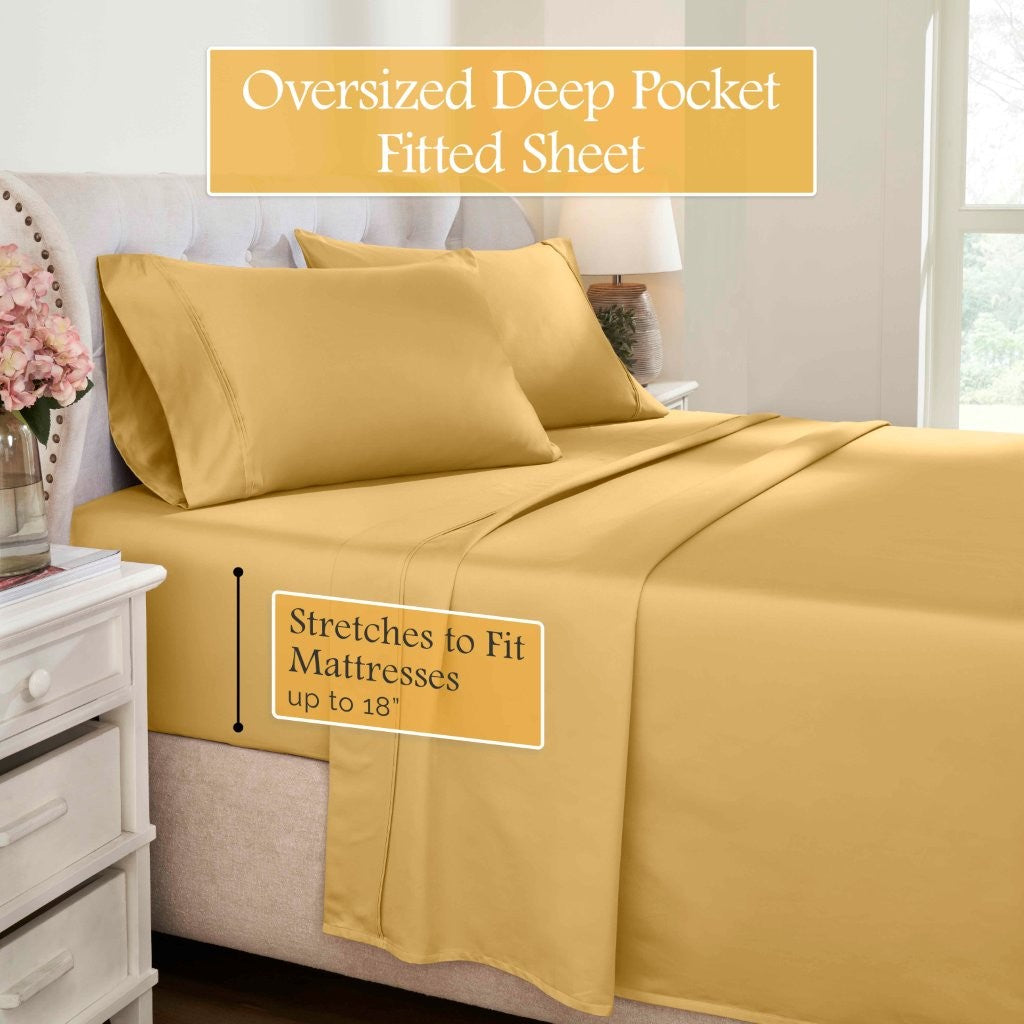 1200 Thread Count Egyptian Cotton Deep Pocket Sheet Set - Omnigoodsstore