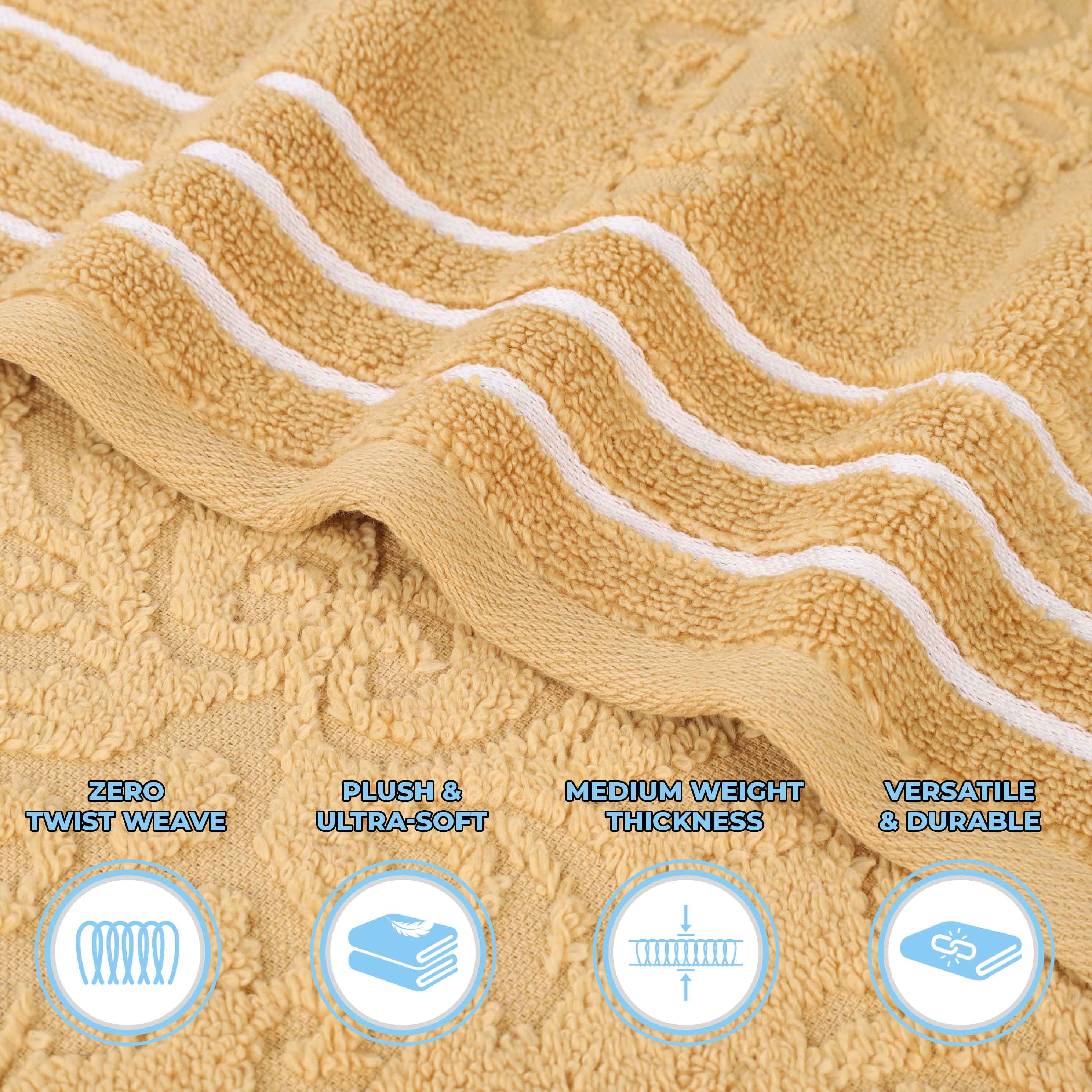 Sadie Zero Twist Cotton Solid and Jacquard Floral Face Towel Set of 12 - Omnigoodsstore