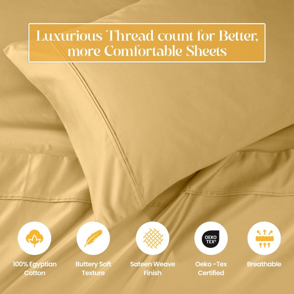 1200 Thread Count Egyptian Cotton Deep Pocket Sheet Set - Omnigoodsstore