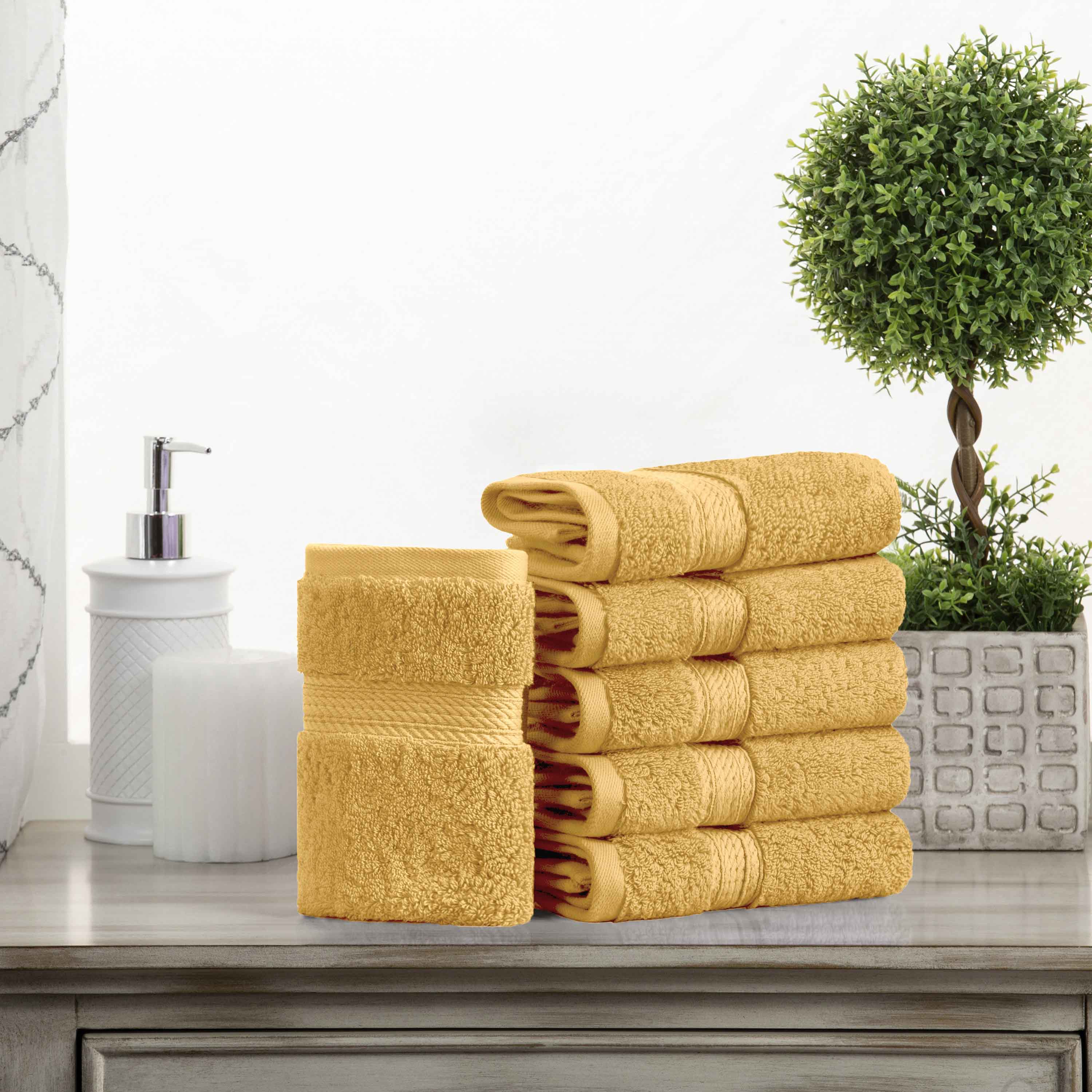 Egyptian Cotton Pile Plush Heavyweight Luxury Soft Face Towel Set of 6 - Omnigoodsstore
