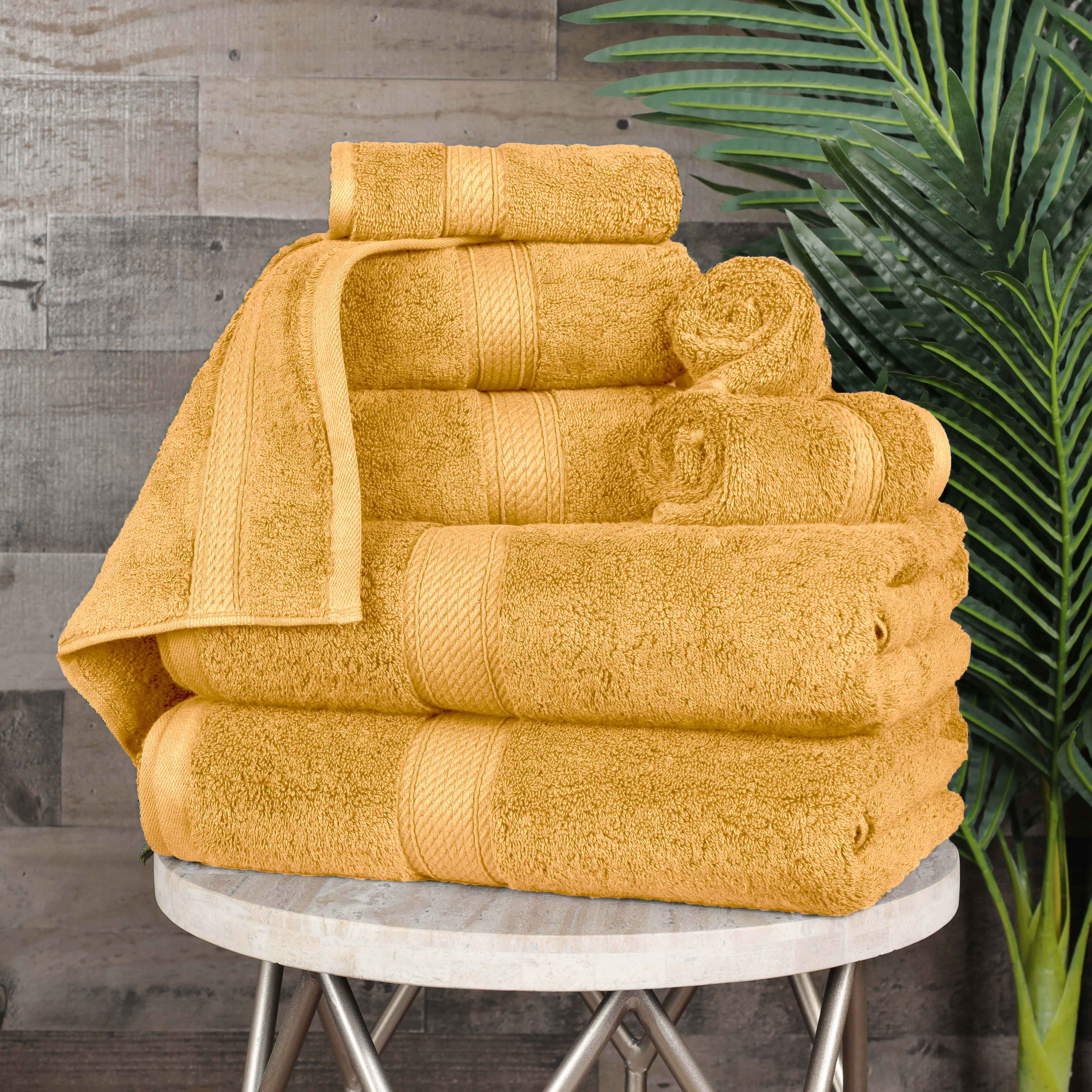 Egyptian Cotton Pile Plush Heavyweight Luxury Soft 8-Piece Towel Set - Omnigoodsstore