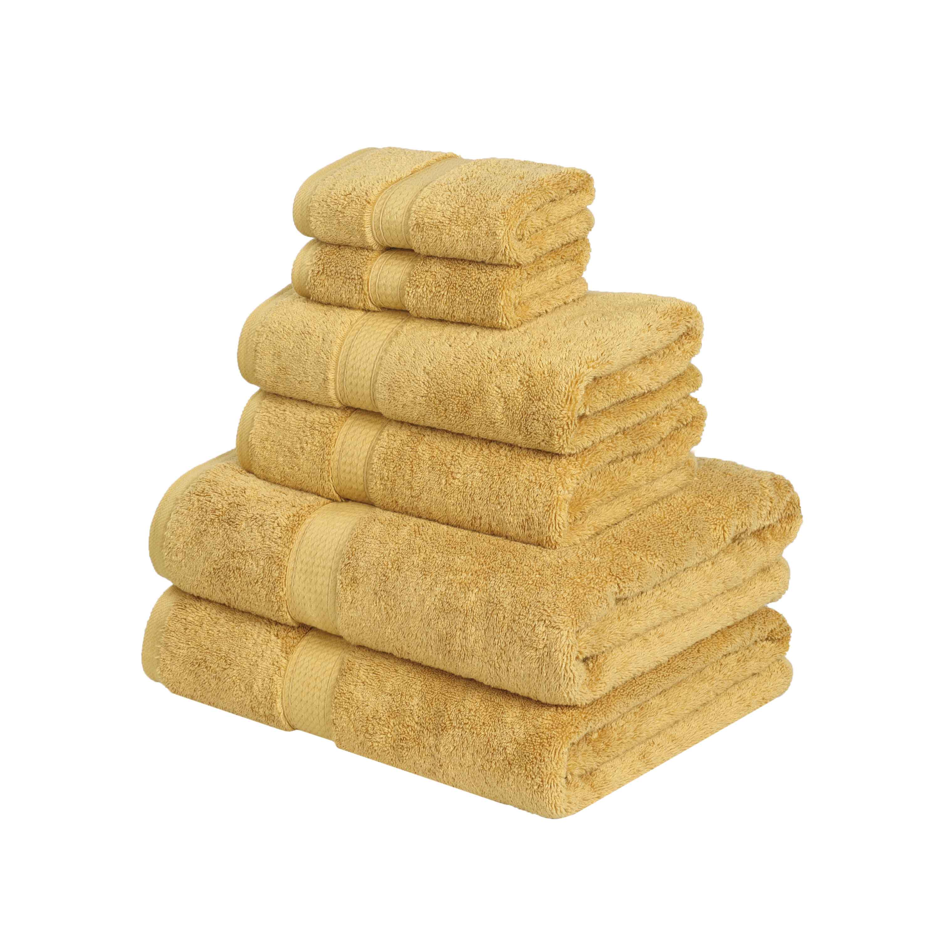 Egyptian Cotton Pile Plush Heavyweight Luxury Soft 6-Piece Towel Set - Omnigoodsstore