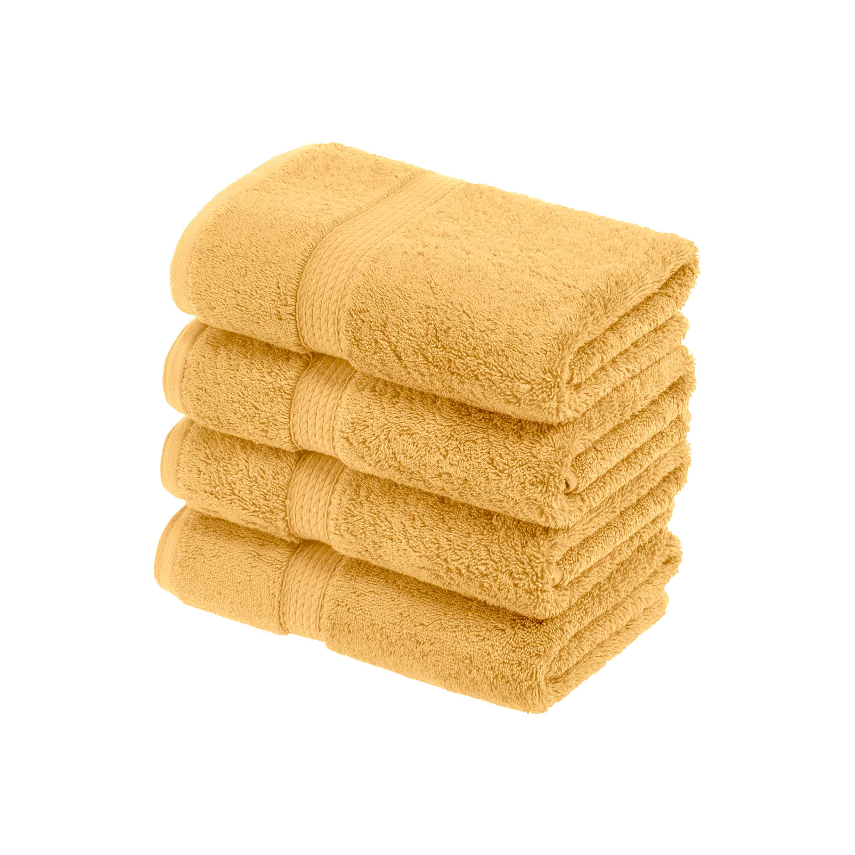 Egyptian Cotton Pile Plush Heavyweight Luxury Soft Hand Towel Set of 4 - Omnigoodsstore