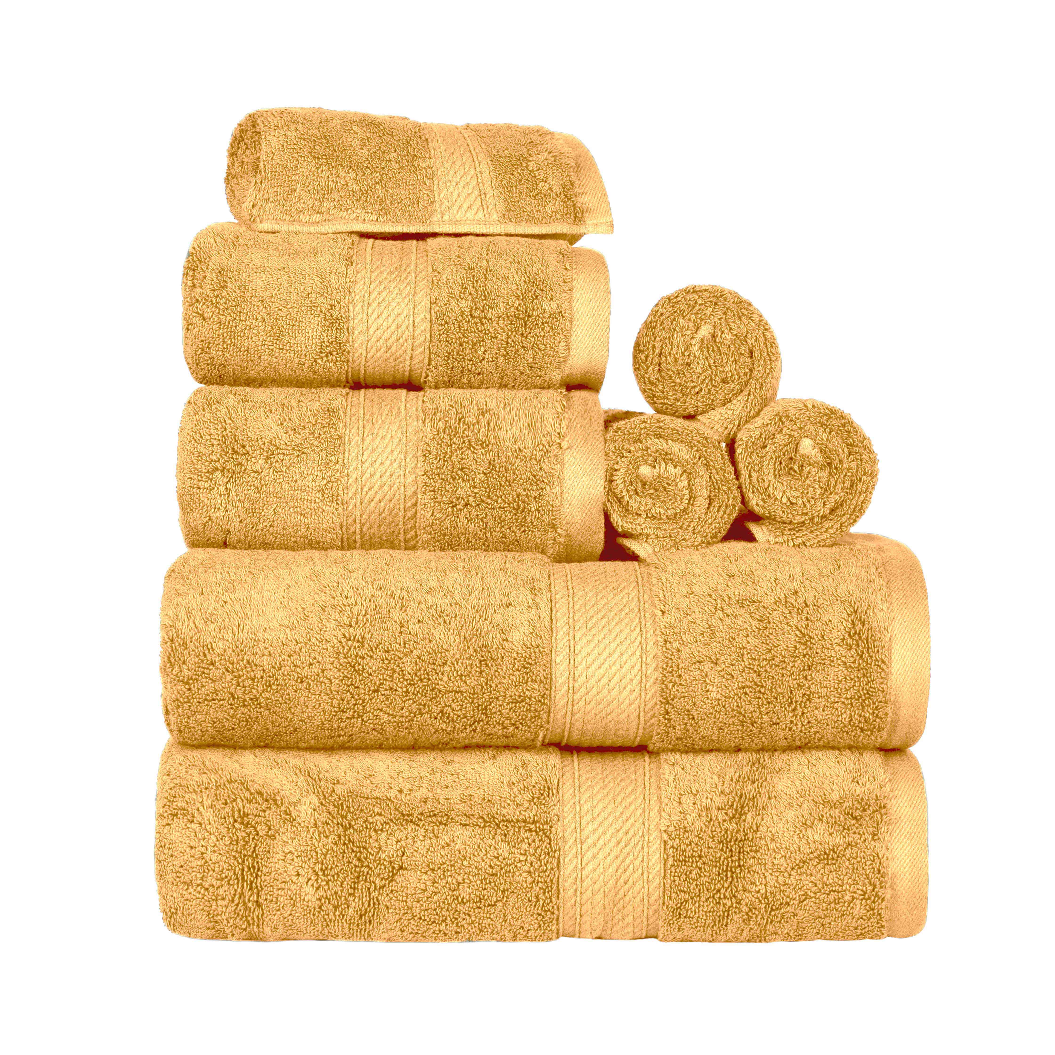 Egyptian Cotton Pile Plush Heavyweight Luxury Soft 8-Piece Towel Set - Omnigoodsstore
