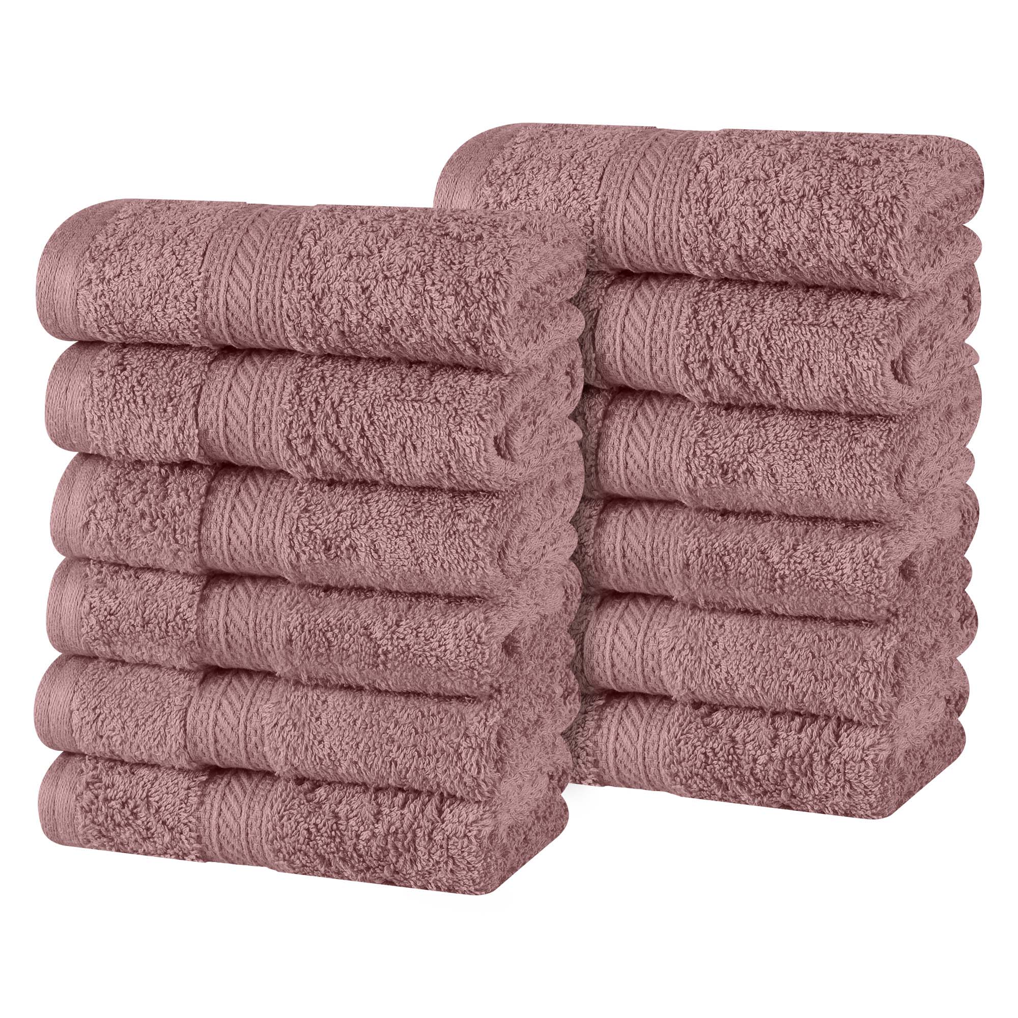 Atlas Cotton Plush Heavyweight Luxury Face Towel Washcloth Set of 12 - Omnigoodsstore