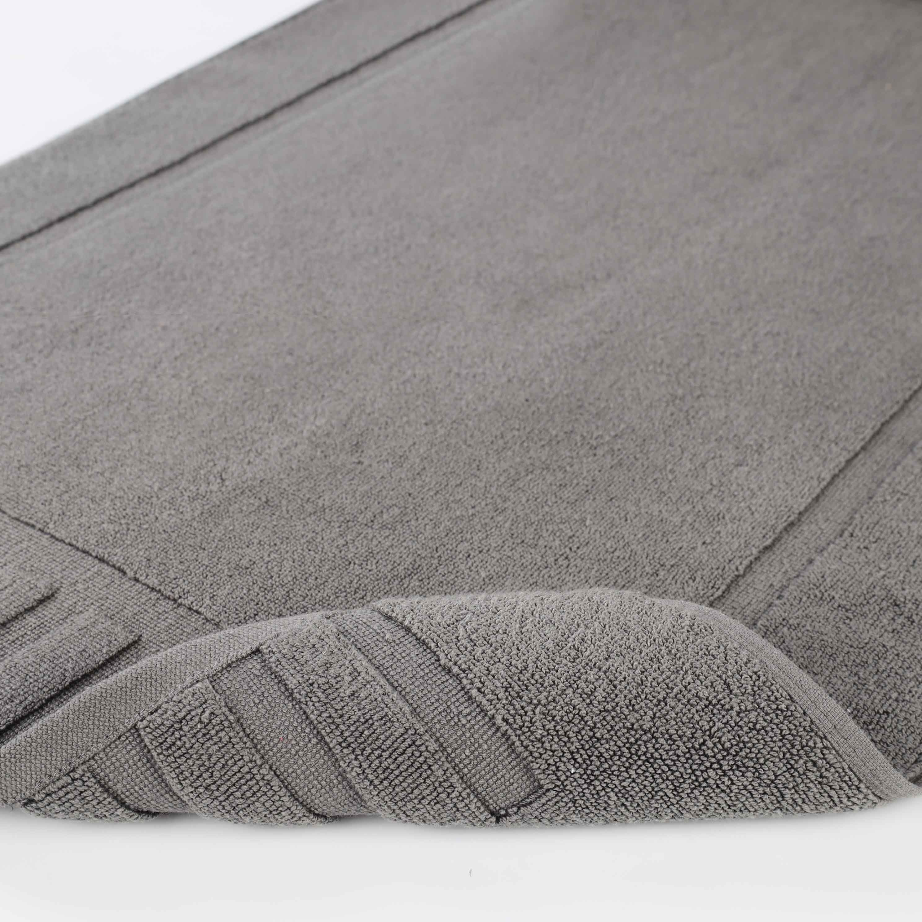 Leo Cotton Solid Modern Geometric Border Absorbent Bath Mat, Set of 2 - Omnigoodsstore