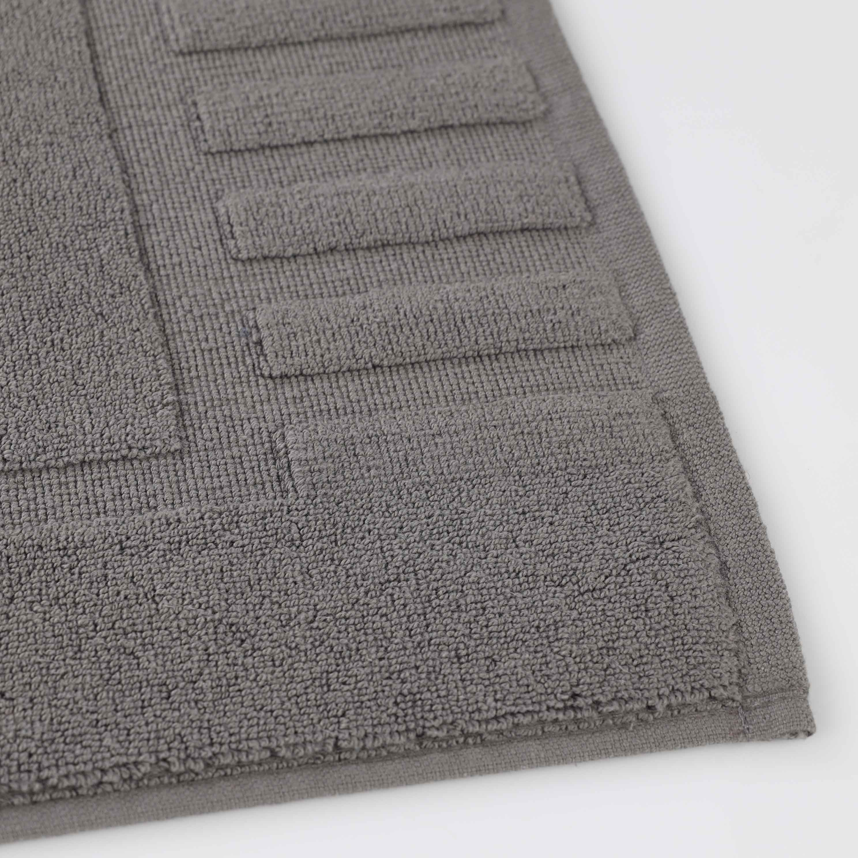 Leo Cotton Solid Modern Geometric Border Absorbent Bath Mat, Set of 2 - Omnigoodsstore