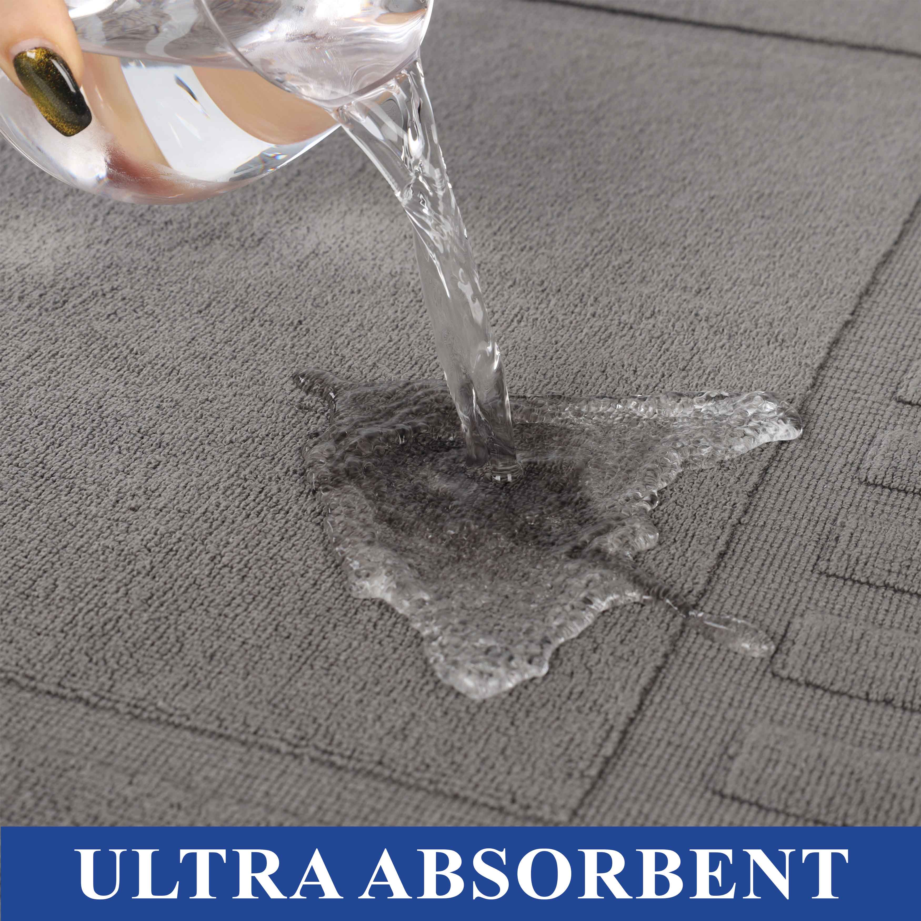 Leo Cotton Solid Modern Geometric Border Absorbent Bath Mat, Set of 2 - Omnigoodsstore