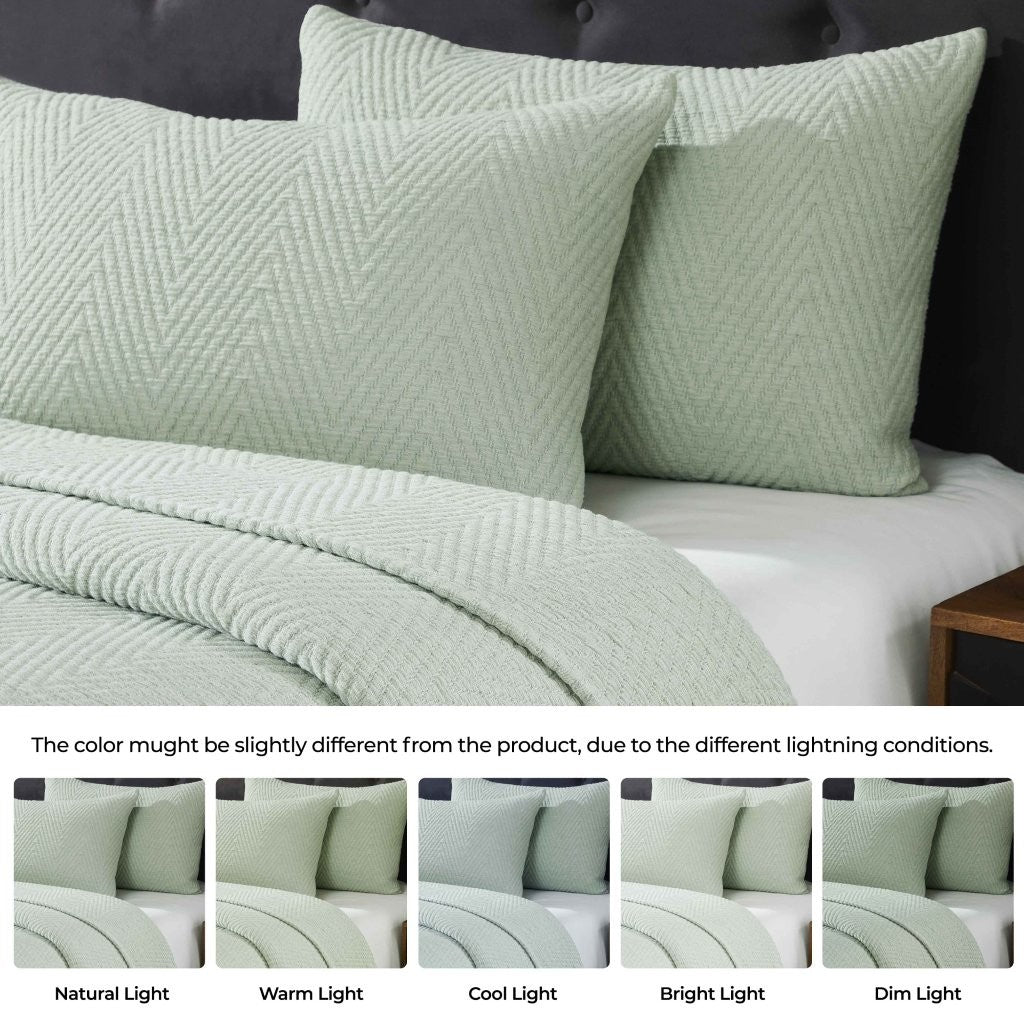 Aswan Cotton Medium Weight Chevron Woven Coverlet - Omnigoodsstore