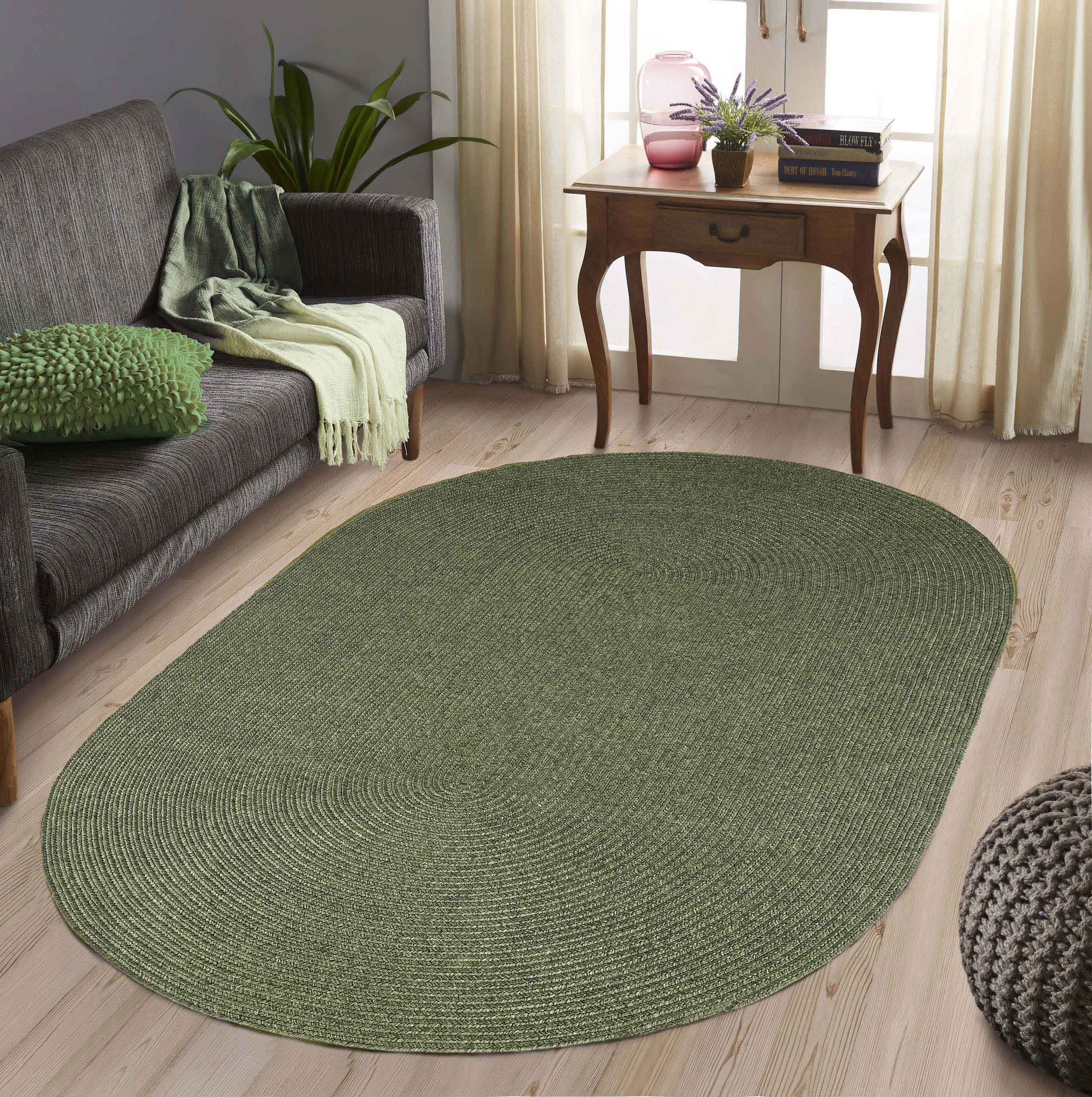 Classic Braided Area Rug Indoor Outdoor Rugs Oval - Omnigoodsstore
