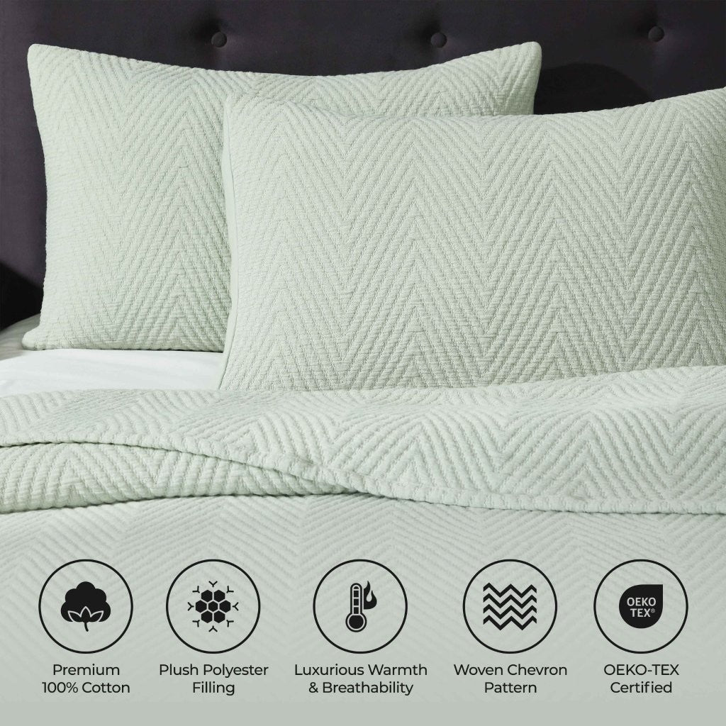 Aswan Cotton Medium Weight Chevron Woven Coverlet - Omnigoodsstore