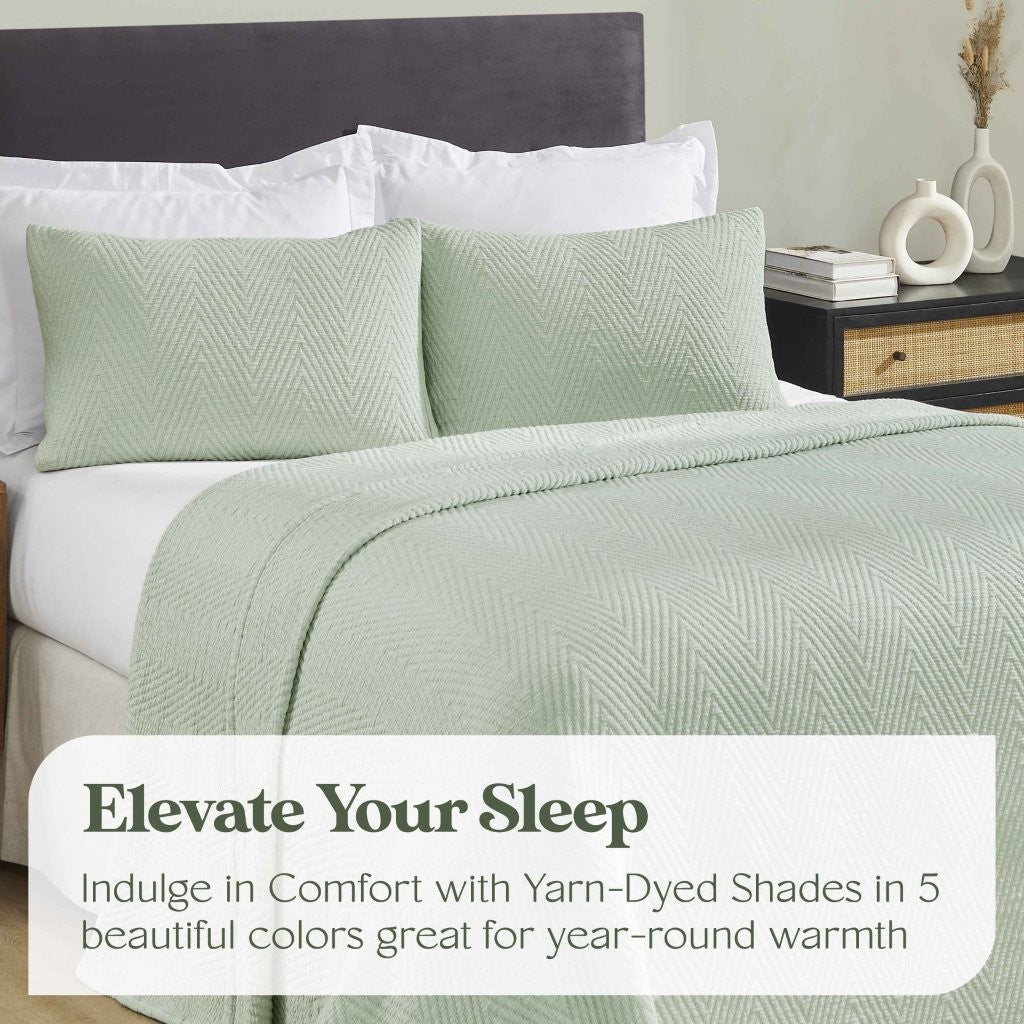 Aswan Cotton Medium Weight Chevron Woven Coverlet - Omnigoodsstore