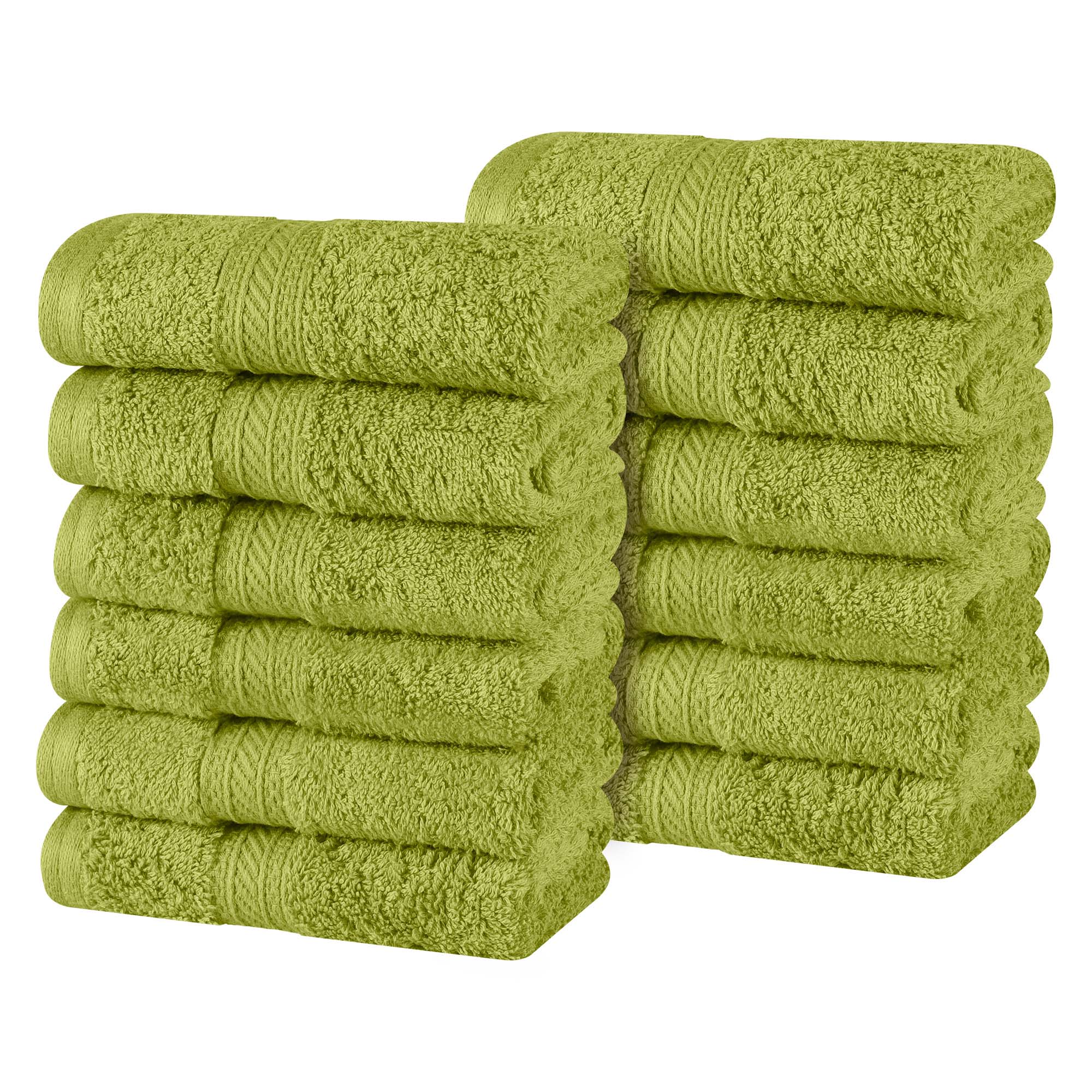 Atlas Cotton Plush Heavyweight Luxury Face Towel Washcloth Set of 12 - Omnigoodsstore