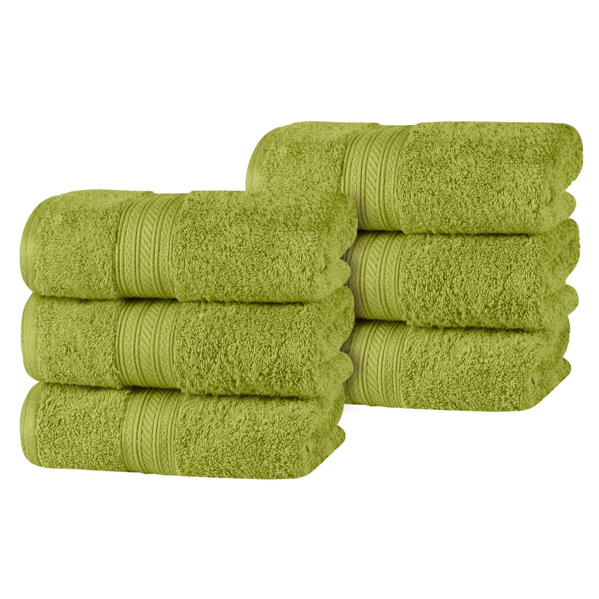 Atlas Cotton Plush Absorbent Heavyweight Luxury Hand Towel Set of 6 - Omnigoodsstore