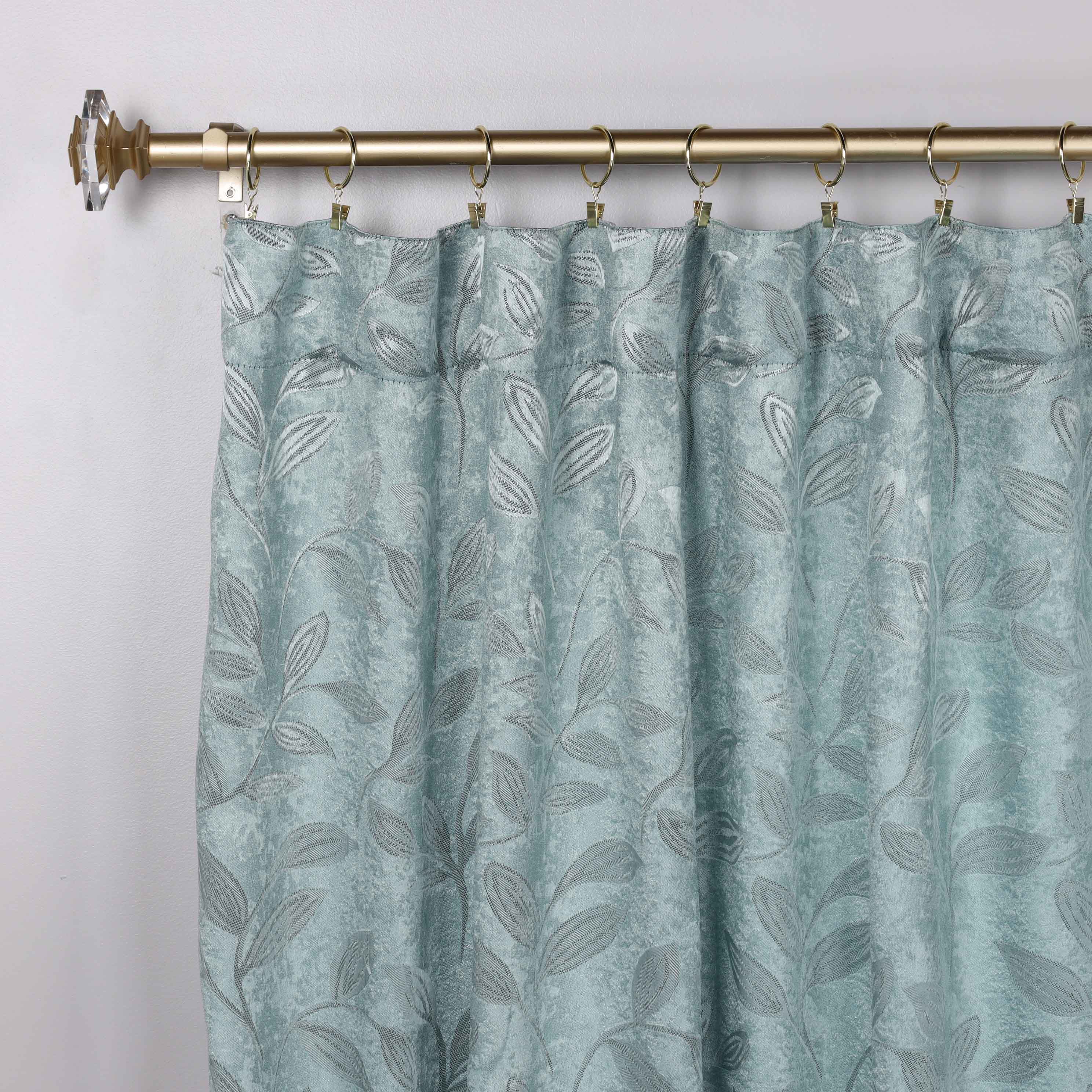 Superior Leaves Room Darkening Back Tab Blackout Curtains Panel Set - Omnigoodsstore