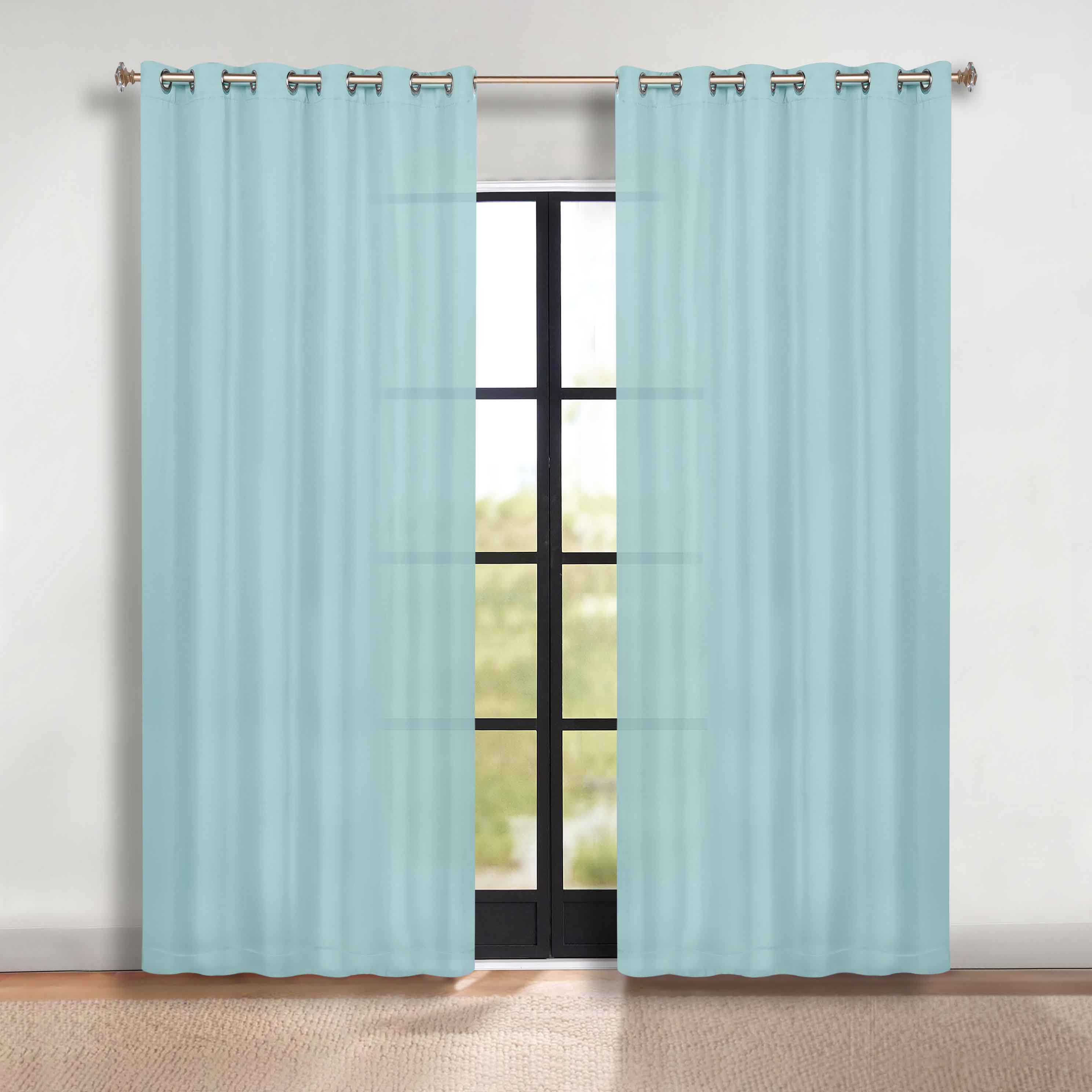 Solid Machine Washable Room Darkening Blackout Curtains, Set of 2 - Omnigoodsstore